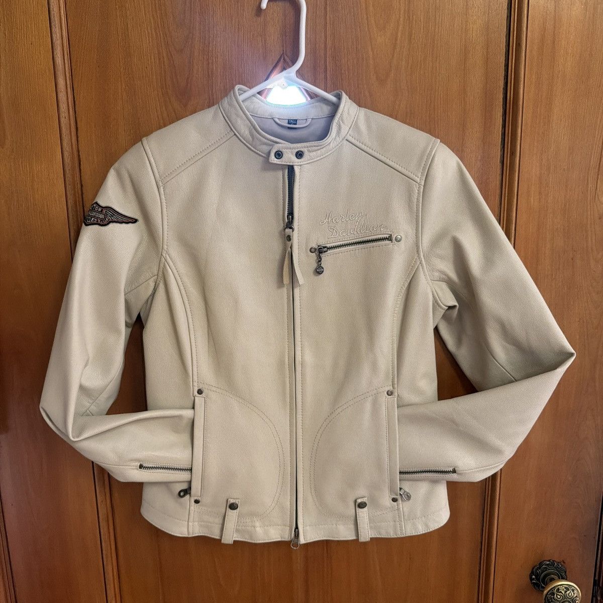Harley Davidson Harley Davidson Ivory Motorcycle Eagle Leather Jacket Size S / US 4 / IT 40 - 1 Thumbnail
