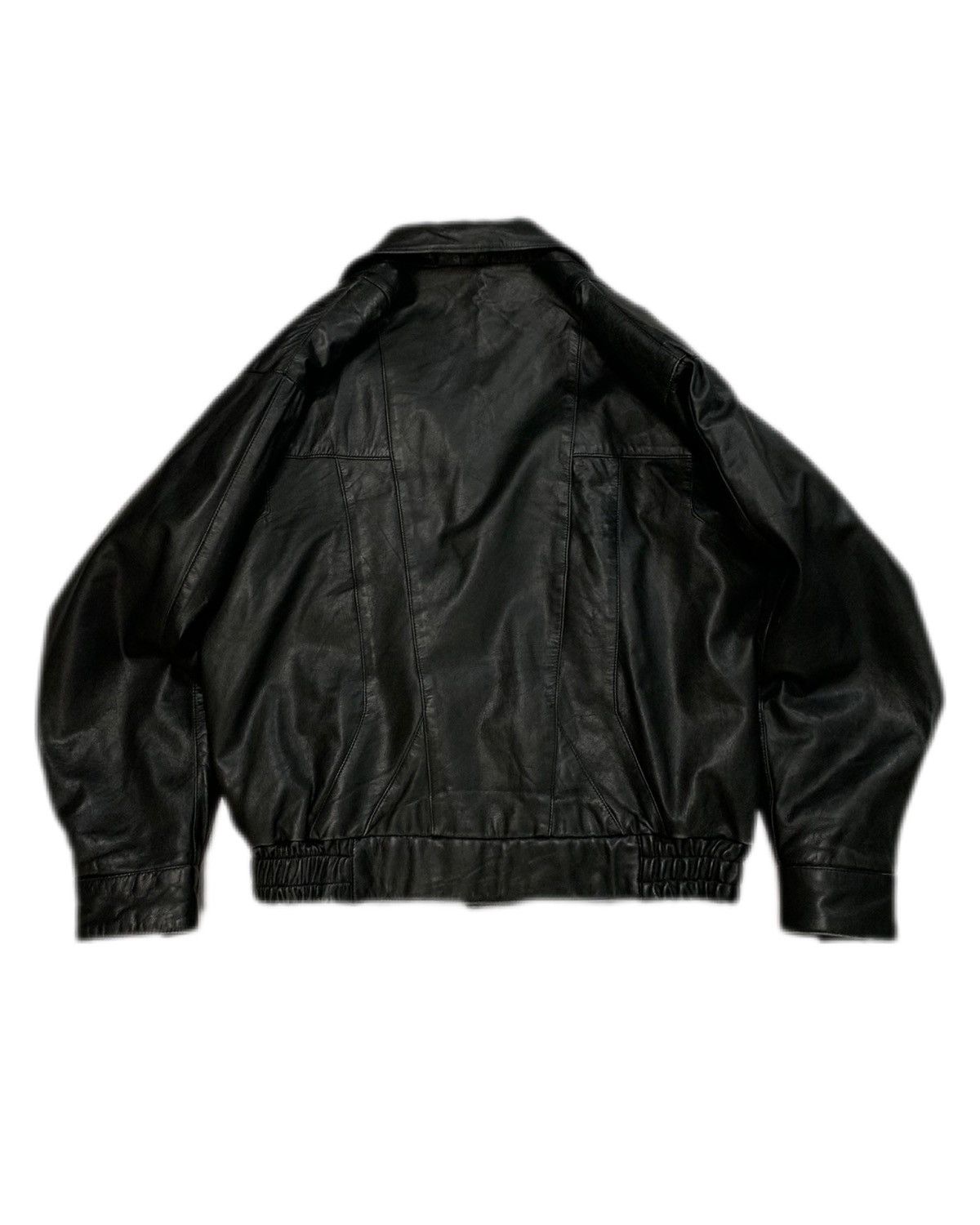 Vintage 90s Vintage Black fade Leather double breasted Bomber jacket Size US XL / EU 56 / 4 - 2 Thumbnail