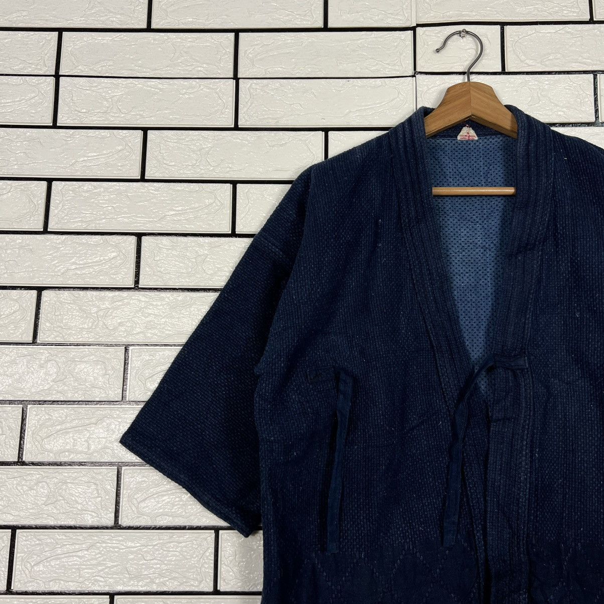 Vintage Japan Indigo Blue Sashiko Thick Weave Kimono #4147-C189 Size US L / EU 52-54 / 3 - 3 Thumbnail