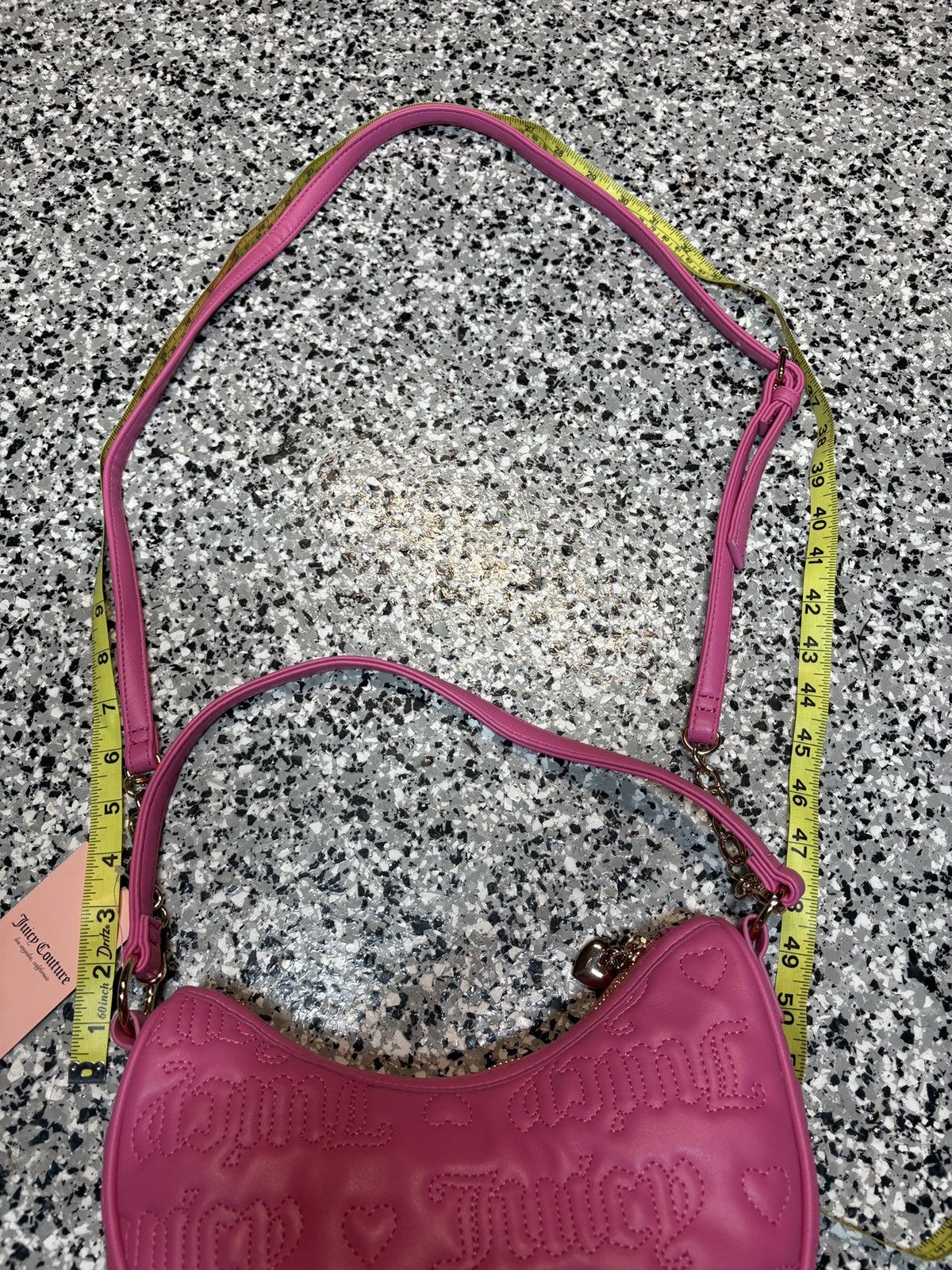 Juicy Couture Vintage Y2K Juicy Couture Hot Pink Heart Stitch Shoulder Bag Size ONE SIZE - 12 Thumbnail