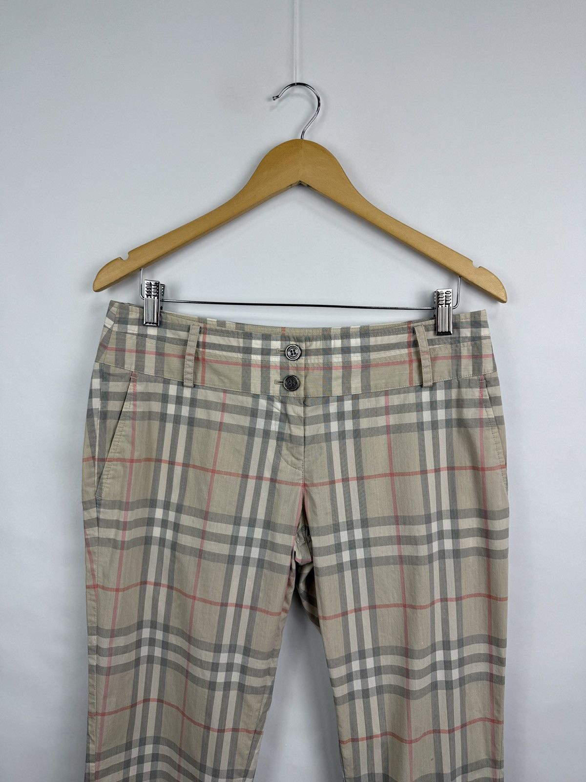 Burberry 🇬🇧 Vintage Barberry Brit Nova Check Women Pants Rare Retro Size 30" / US 8 / IT 44 - 3 Thumbnail