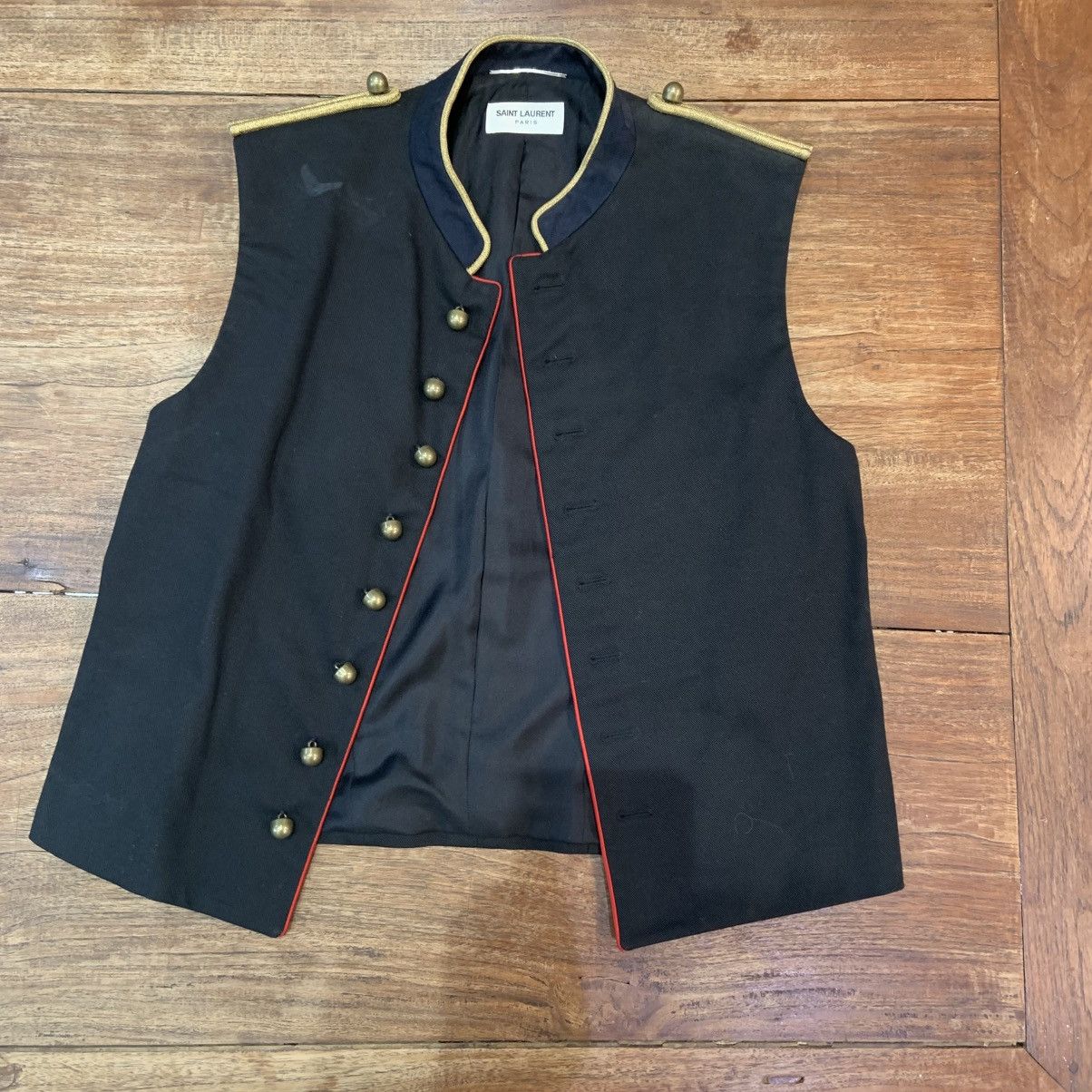 Saint Laurent Paris Saint Laurent Black Waistcoast Size 48R - 1 Thumbnail