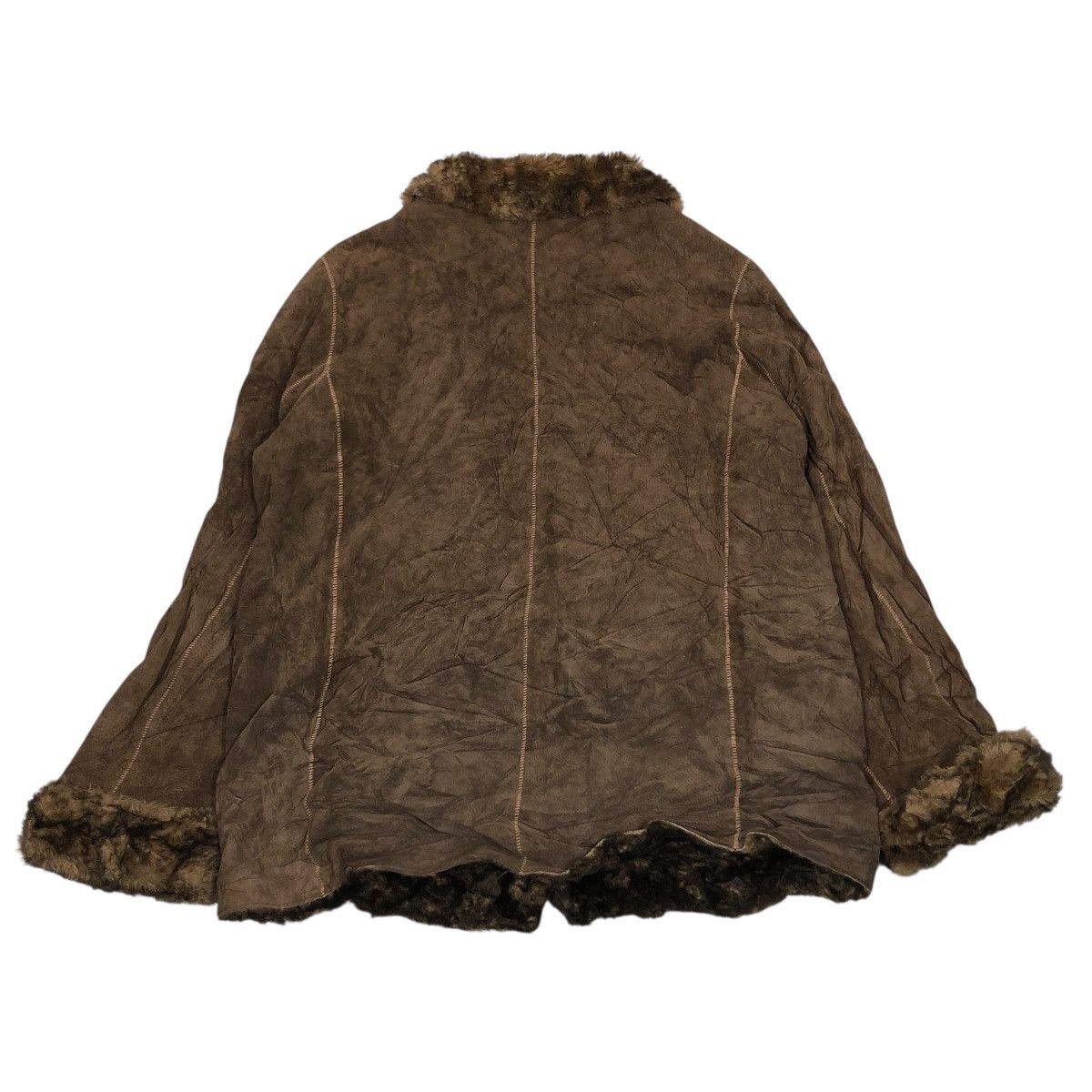 Japanese Brand 🔥VINTAGE LEATHER JACKET BLANKET FUR NY COMPANY ISSEY MIYAKE Size US XL / EU 56 / 4 - 2 Thumbnail