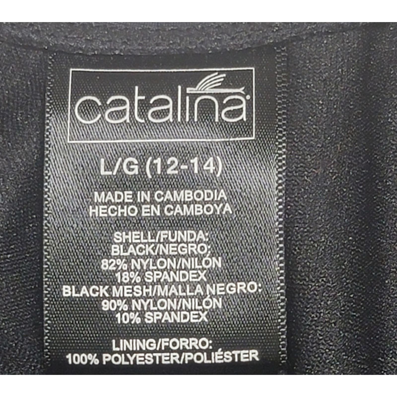 Catalina Catalina Black One Piece Scoop Neck Bathing Suit Large 12 14 Size ONE SIZE - 4 Thumbnail