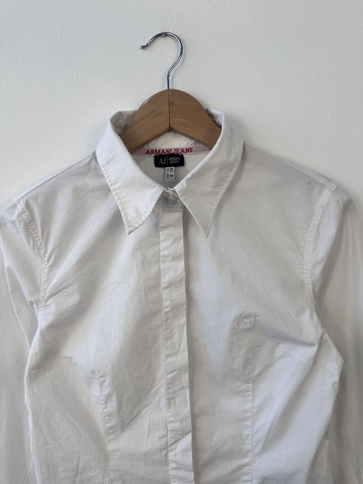 Armani Armani Jeans Cotton Stretch Shirt Blouse Logo Size US 6 Size M / US 6-8 / IT 42-44 - 5 Thumbnail