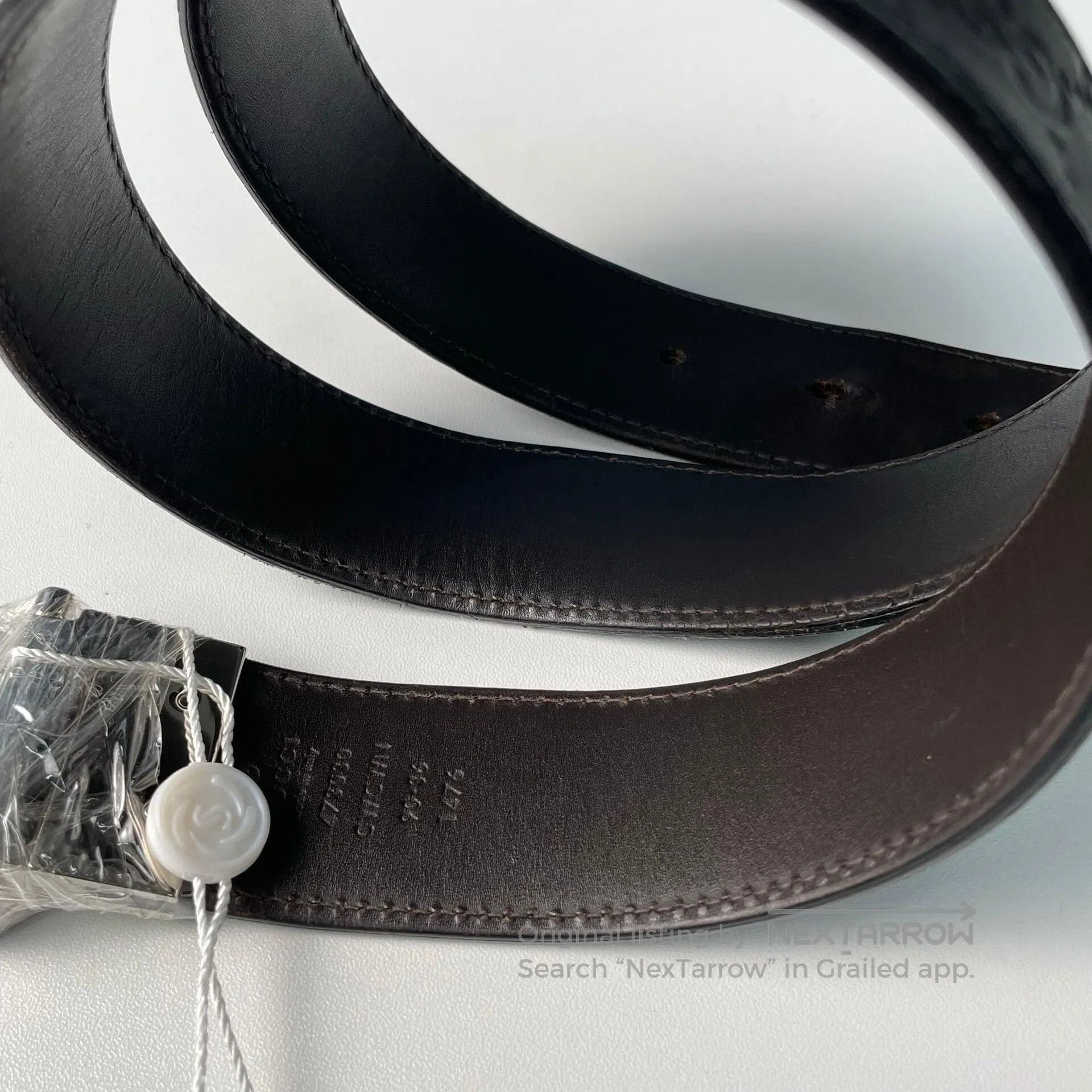 Gucci Guicci size 90 Black Leather Belt with Silver Buckle| Size ONE SIZE - 5 Thumbnail