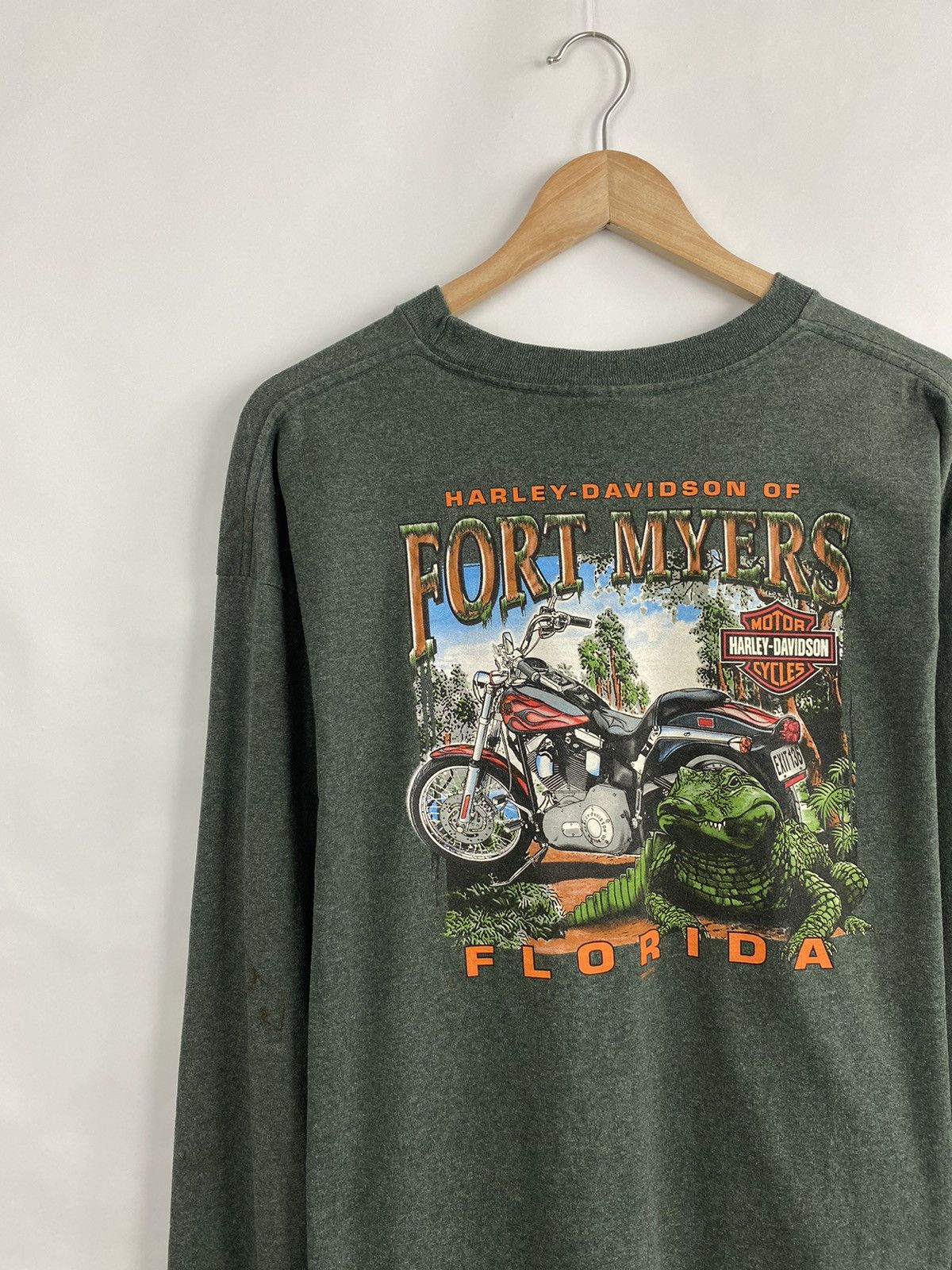 Harley Davidson 🇺🇸 Vintage 2003 Harley Davidson Florida Choppers long Sle Size US XL / EU 56 / 4 - 3 Thumbnail