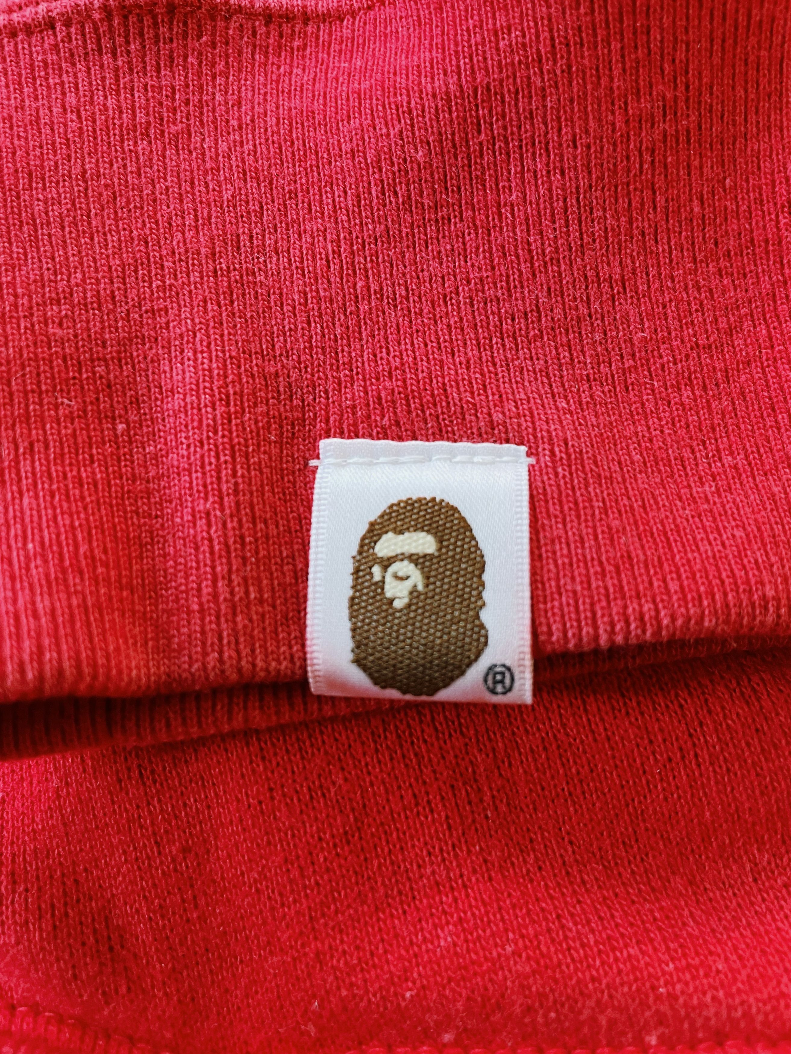 Bape × Nigo × Vintage Vintage Y2K Bape A Bathing Ape Front Shark Hoodie Red Size US M / EU 48-50 / 2 - 6 Thumbnail