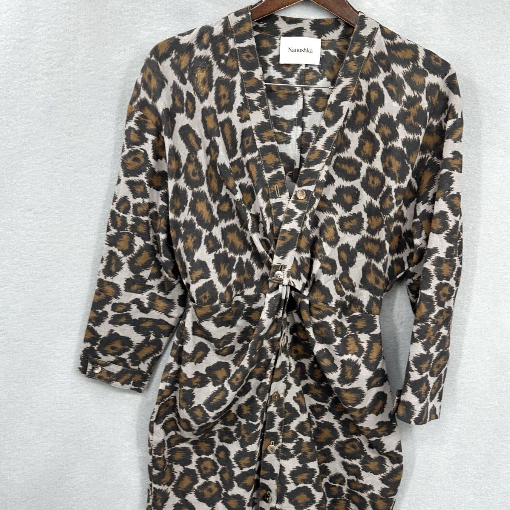 Nanushka Nanushka Johanna Dress Womens Small Leopard Mini Twist Capsule Quiet Luxury Size S / US 4 / IT 40 - 3 Thumbnail