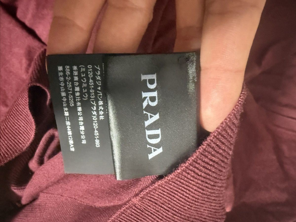 Prada Luxury Prada Milano Burgundy Wool Silk Cardigan Size 56 Size US XL / EU 56 / 4 - 4 Thumbnail