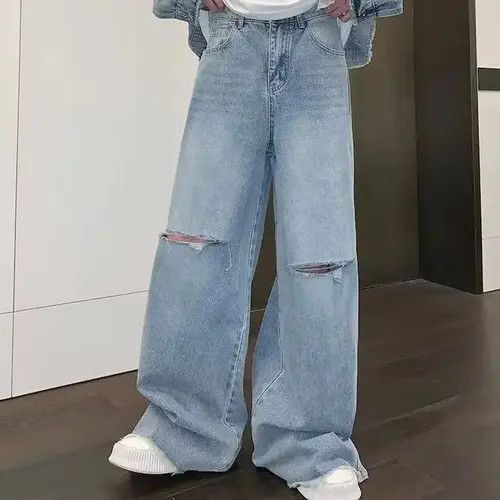 Japanese Brand × Jean Blue Ankle Ripped Baggy Denim Jeans Size US 30 / EU 46 - 1 Thumbnail
