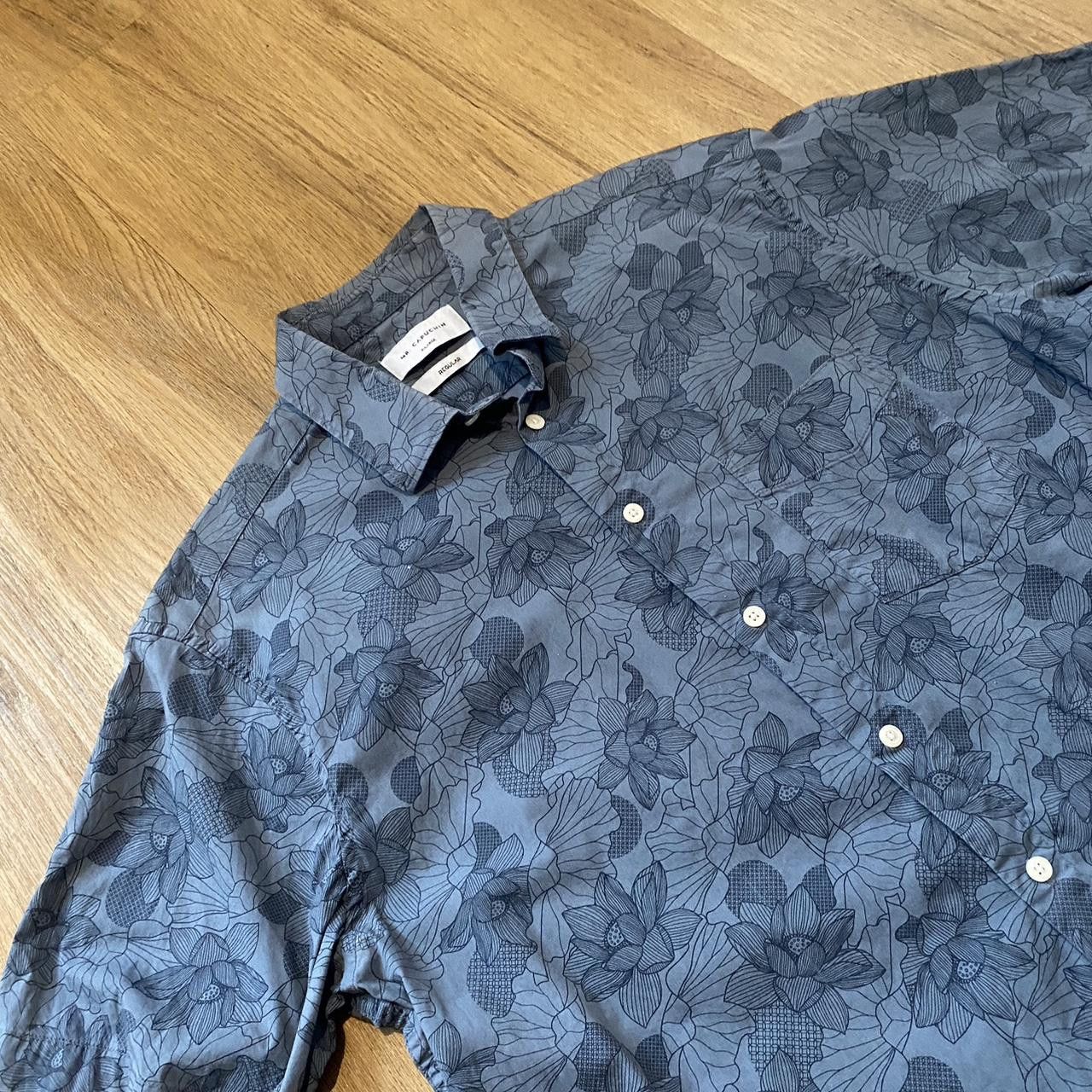 Other Navy blue floral button-up shirt #floralshirt Vintage Boxy Size US XL / EU 56 / 4 - 2 Thumbnail