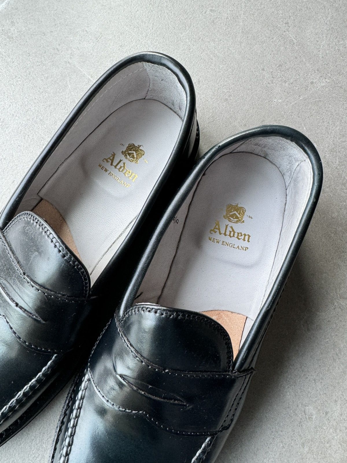 Alden ALDEN USA Black Horween Cordovan Horse Leather Penny Loafers Size US 6 / EU 39 - 5 Thumbnail