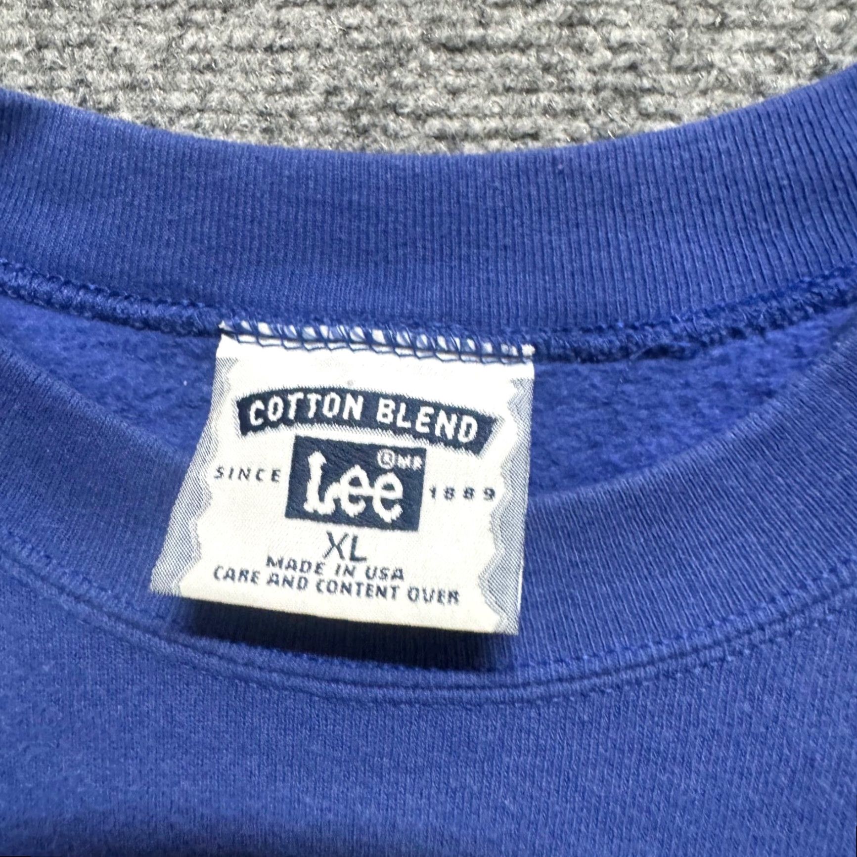 Vintage VINTAGE Lee Pullover Sweatshirt USA Florida Blue XL 90s Heavyweight Mend Sports Size US XL / EU 56 / 4 - 4 Thumbnail