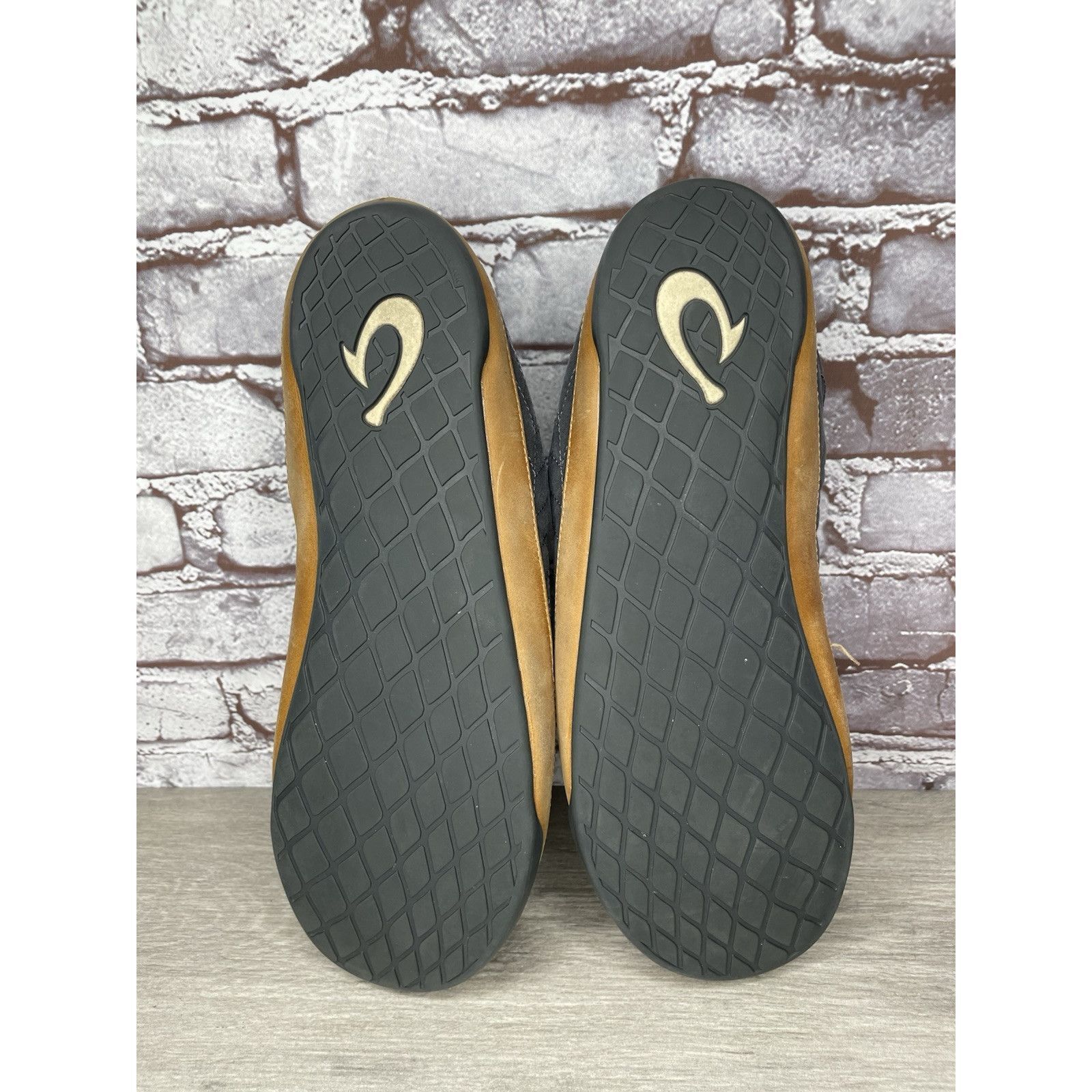 Olukai OluKai Hanohano Waxed Canvas Shadow Gray Wool Shearling Slip Size US 11.5 / IT 41.5 - 11 Thumbnail