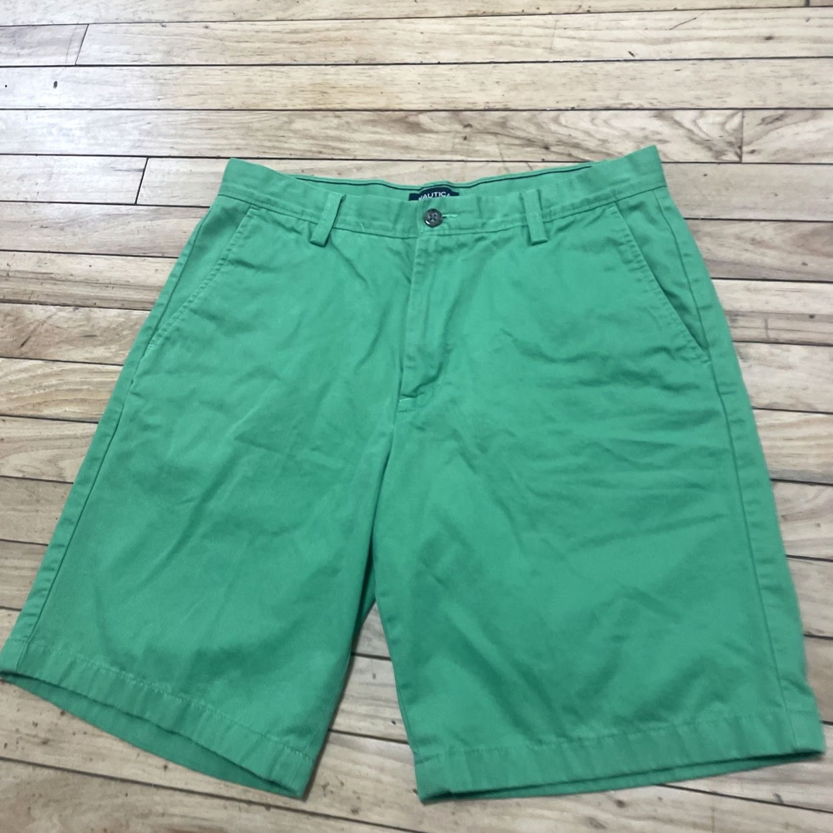 Nautica Nautica Shorts Men 32W Bright Green Deck Shorts Flat Chino Yachty Beach 32x9 Size US 32 / EU 48 - 3 Thumbnail