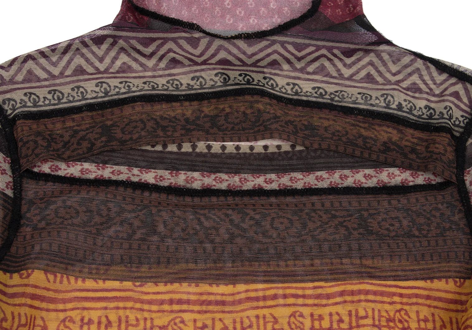 Jean Paul Gaultier Ethnic Print Power Net Hoodie Top Multi Color Size 48 Size US M / EU 48-50 / 2 - 5 Thumbnail
