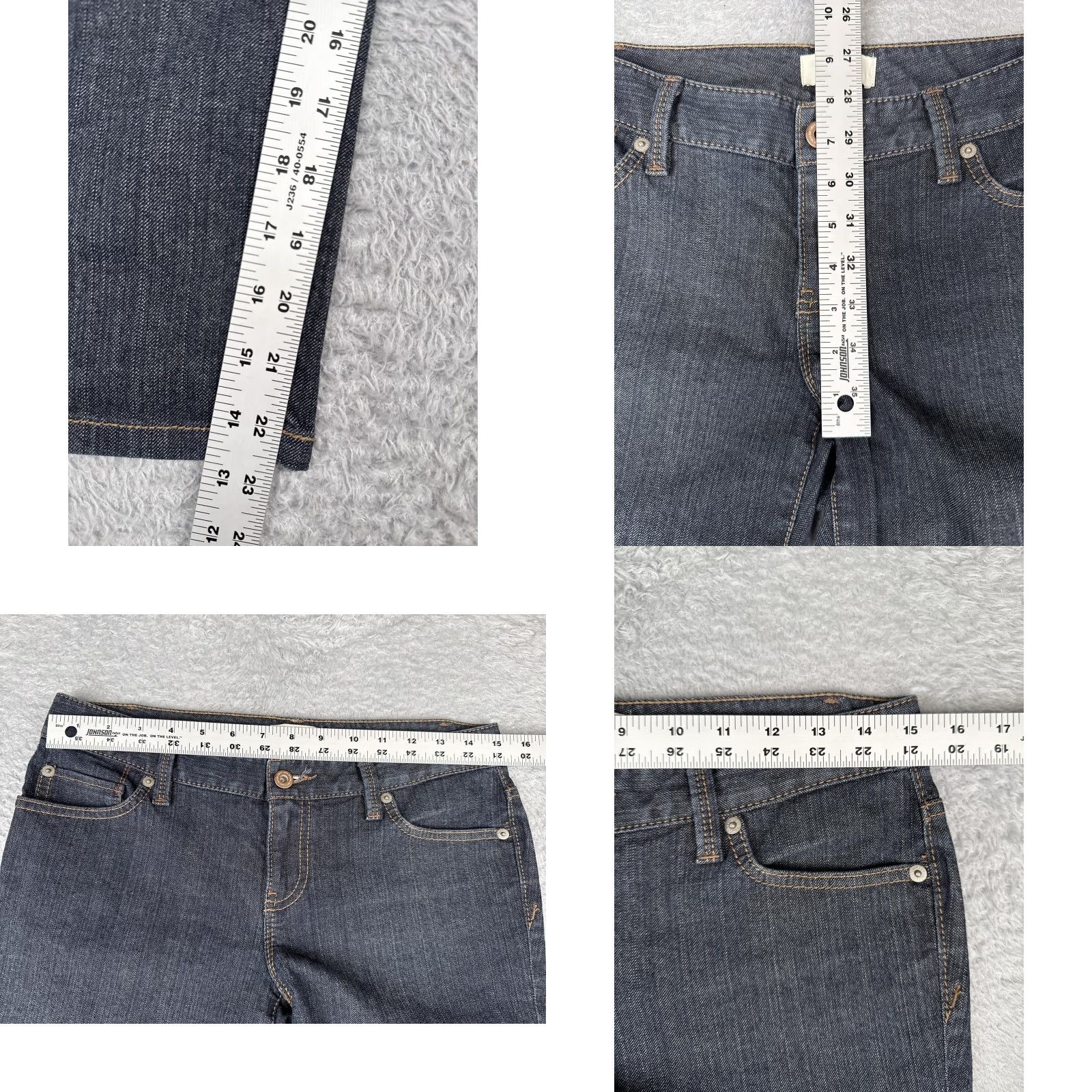 Loft LOFT Ann Taylor Jeans Womens 4 Blue Modern Straight Crop Dark Wash Denim Zip Pocket 5-Pocket Womens Size 27" / US 4 / IT 40 - 8 Thumbnail