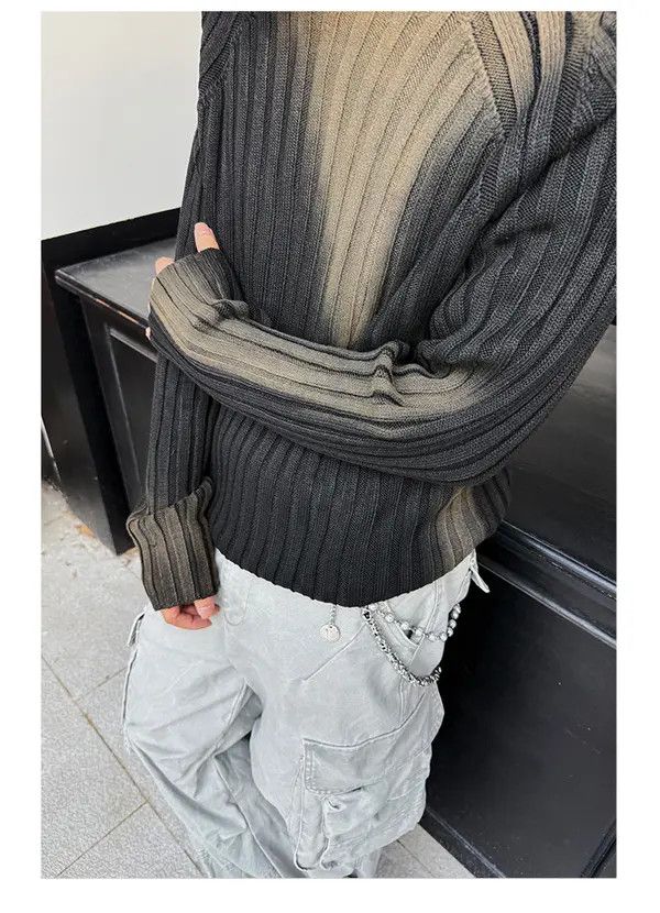 Vintage Shizuku x Kazue Tie Dye Stripe Knit Sweater Size US M / EU 48-50 / 2 - 8 Thumbnail