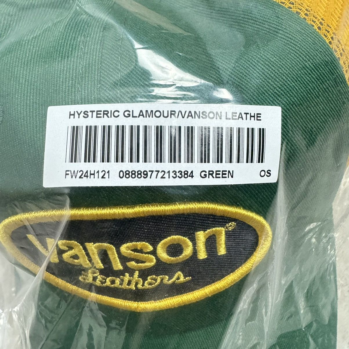 Hysteric Glamour × Supreme × Vanson Leathers Supreme Hysteric Glamour Mesh Back 6-Panel FW24 Green Size ONE SIZE - 5 Thumbnail