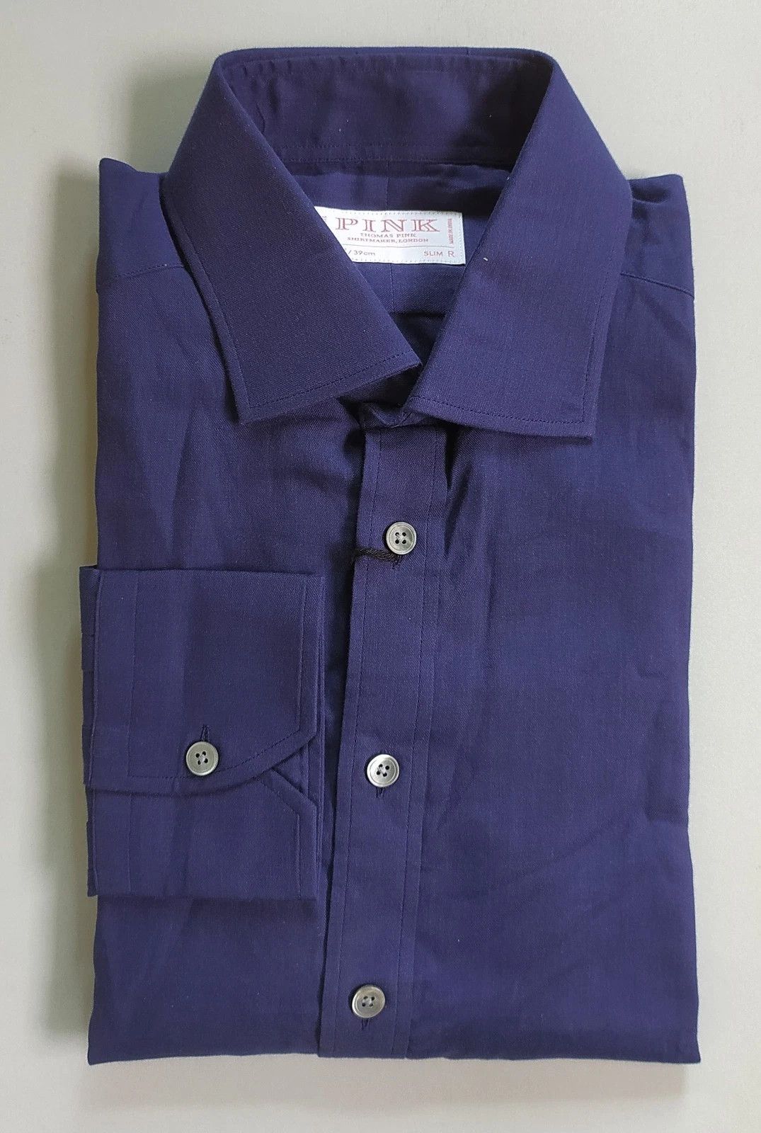 Thomas Pink Slim Fit Cotton Poplin Formal Shirt T 0023