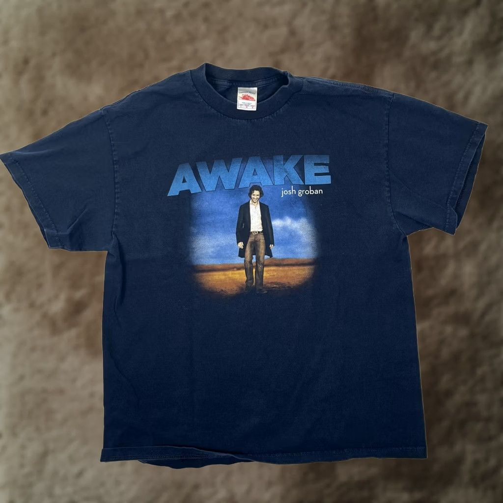 Vintage Josh Groban Awake T-Shirt Mens Large Blue Graphic Print Concert Music Tennessee River Shirt Size US L / EU 52-54 / 3 - 1 Thumbnail