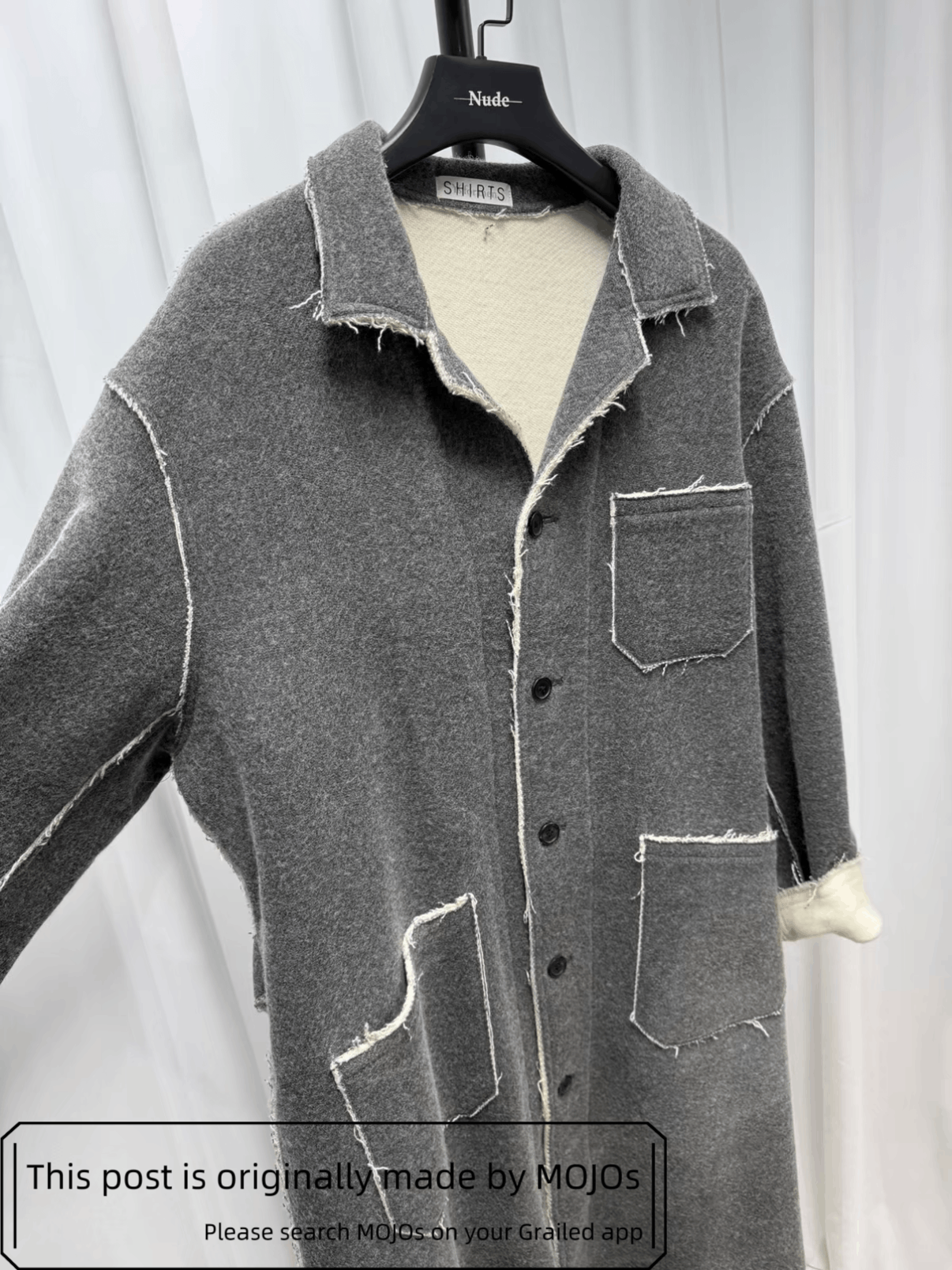 Yohji Yamamoto Yohji Yamamoto Distressed Edge Wool Coat mojos184616 Size US L / EU 52-54 / 3 - 8 Thumbnail