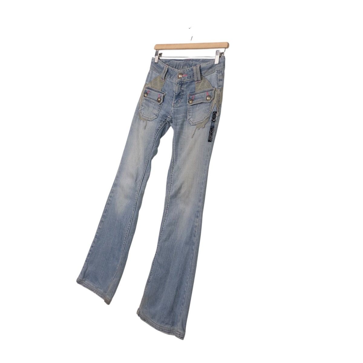 COOLA Distressed Washed Flare Jeans – Early 2000s