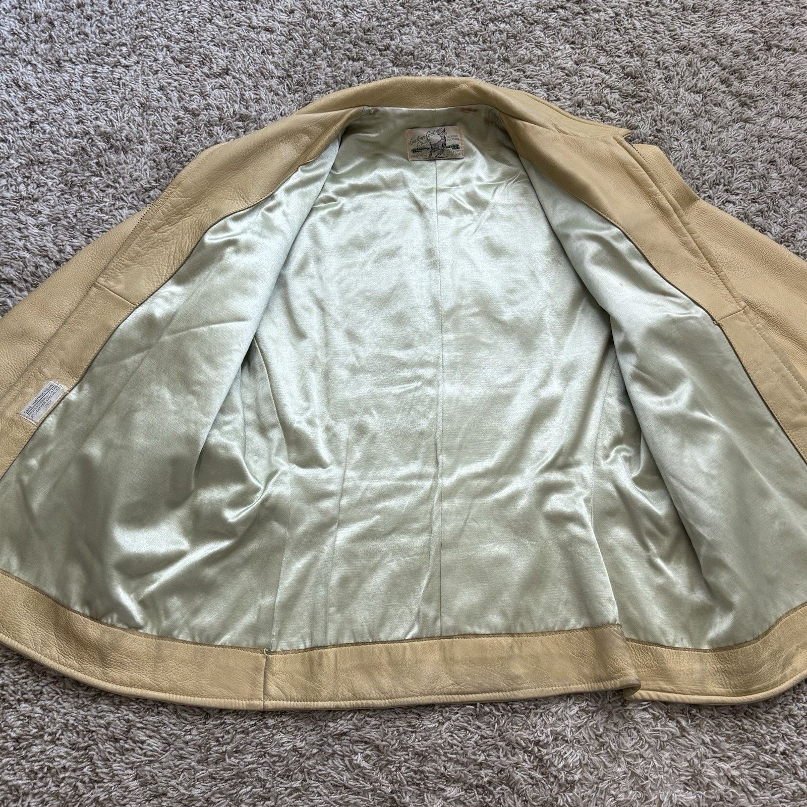 Vintage RARE Vintage Deerskin Leather Jacket Light Yellow Full Zip Size US M / EU 48-50 / 2 - 11 Thumbnail