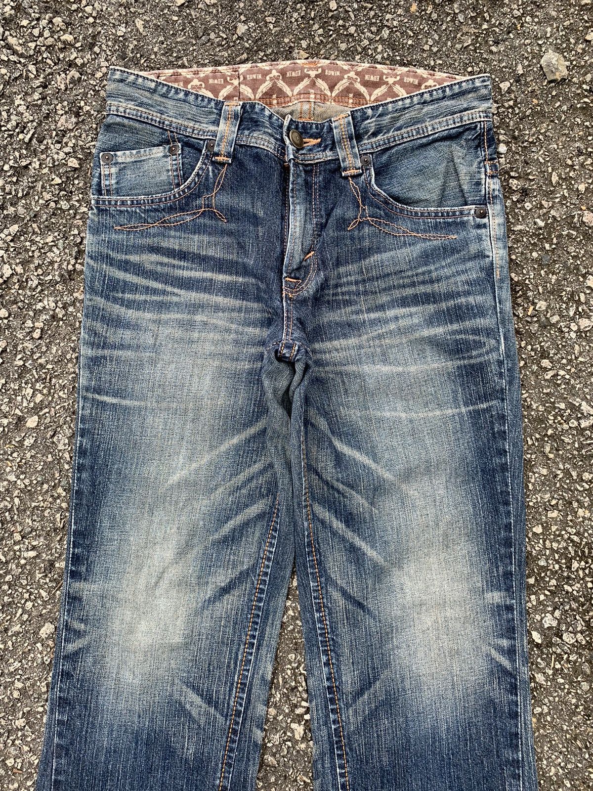 Japanese Brand FLARE💥 EDWIN XV NAVAJO PUNK STYLE MUDMAX WASHED DENIM☠️🎌 Size US 32 / EU 48 - 5 Thumbnail