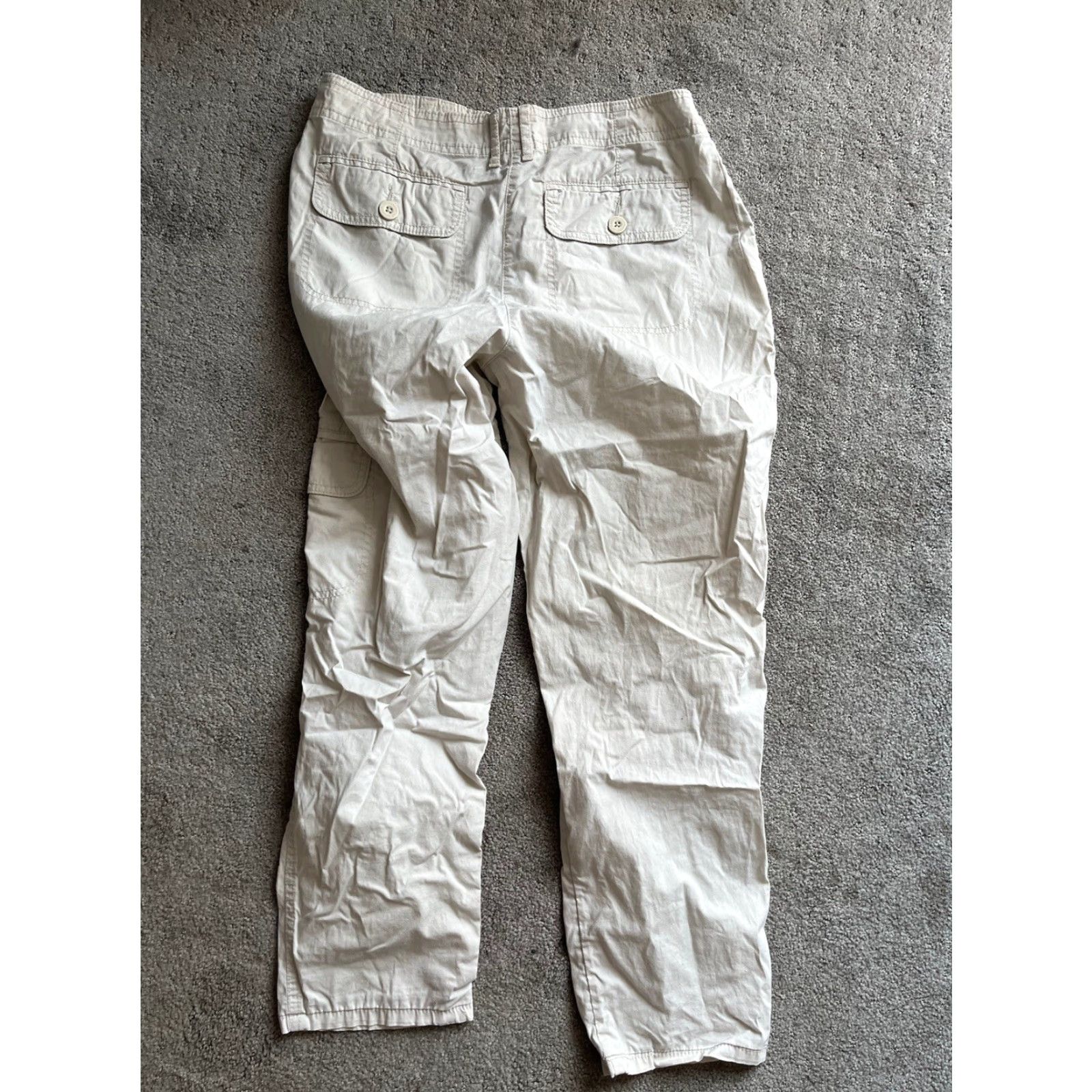 Liz Claiborne Liz Claiborne Pants - Womens Sz 6 Flat Front Straight Leg Chino Beige Cotton Blend Slacks Size 28" / US 6 / IT 42 - 3 Thumbnail