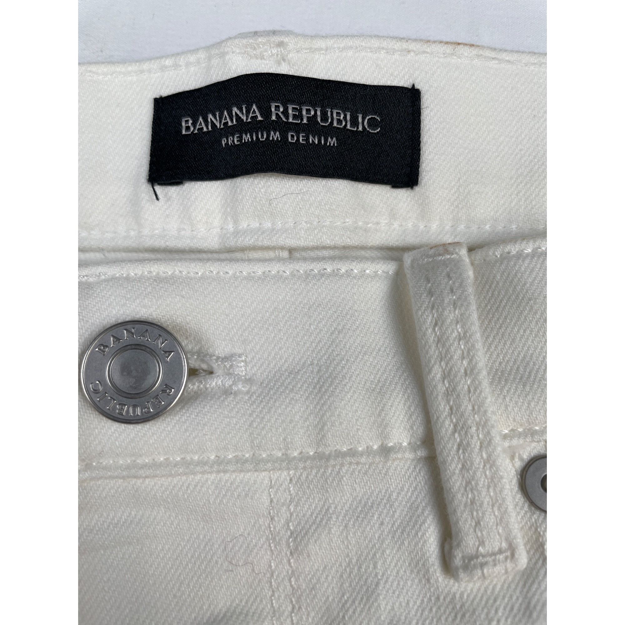 Banana Republic Banana Republic White Girlfriend Jeans Cropped Size 27 SKU 4 Size 27" / US 4 / IT 40 - 4 Thumbnail