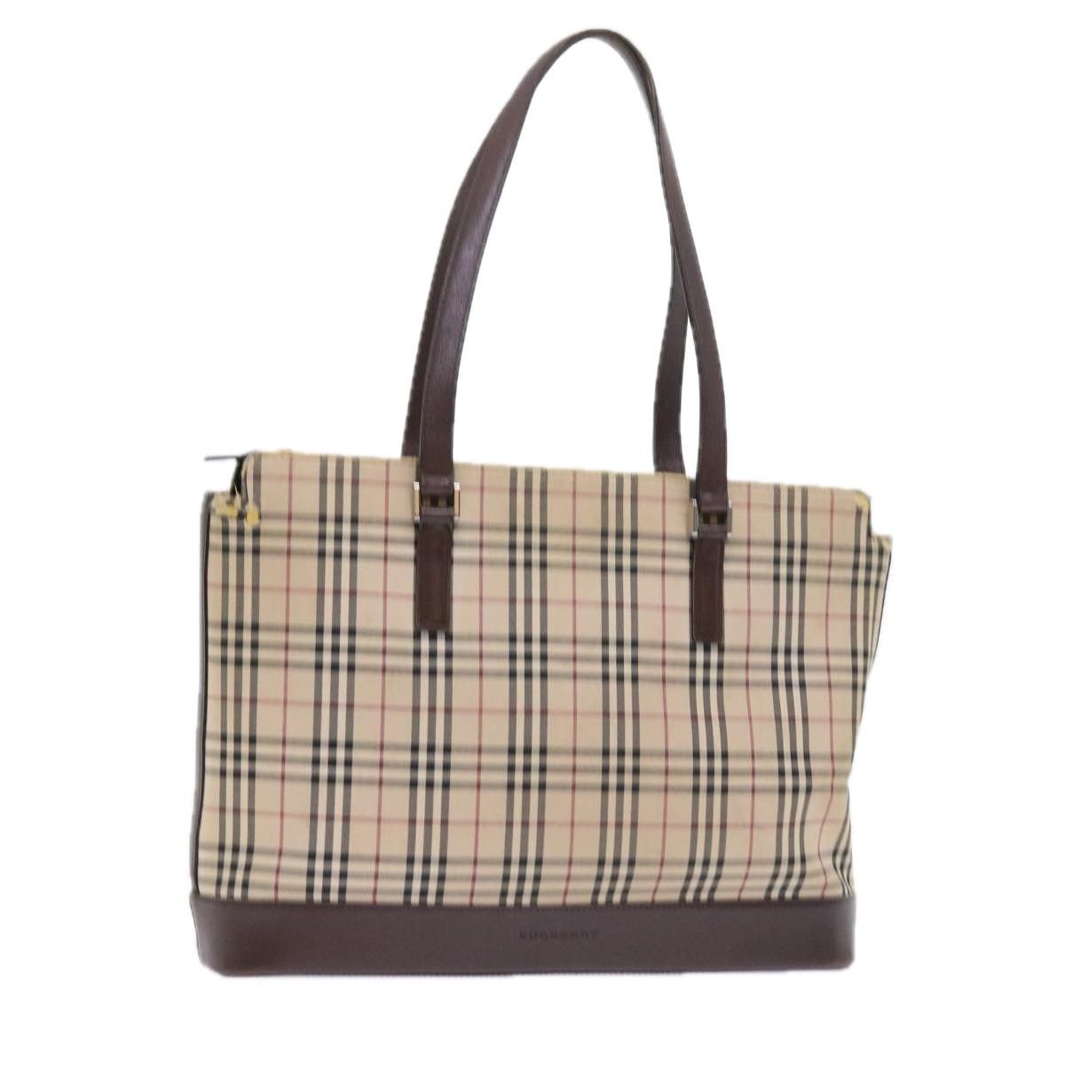 Burberry Burberry Nova Check Tote Bag Nylon Canvas Beige Size ONE SIZE - 1 Thumbnail