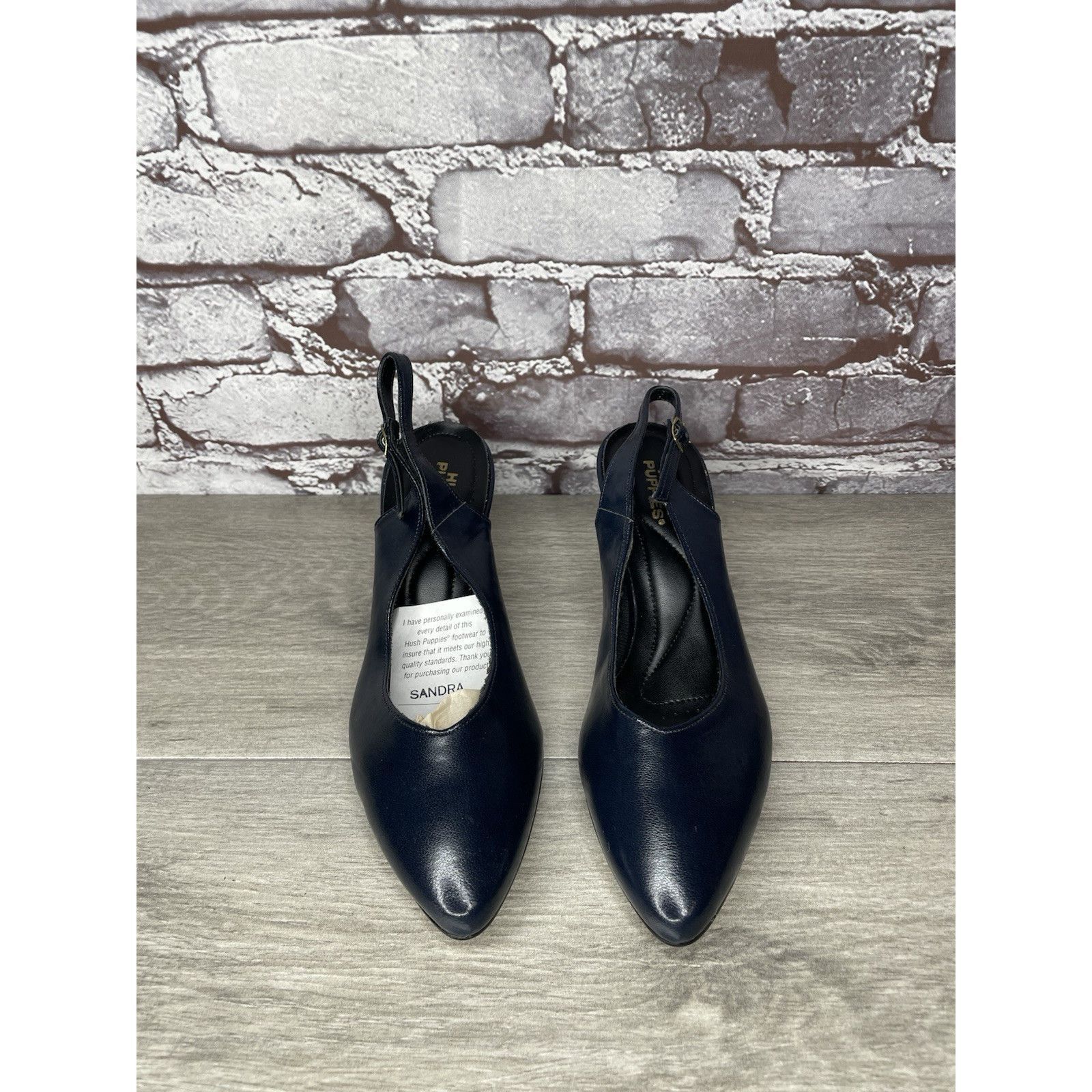 Hush Puppies Hush Puppies Navy Blue Leather Pointed Toe Ankle Strap Heels Size US 8.5 / IT 38.5 - 2 Thumbnail
