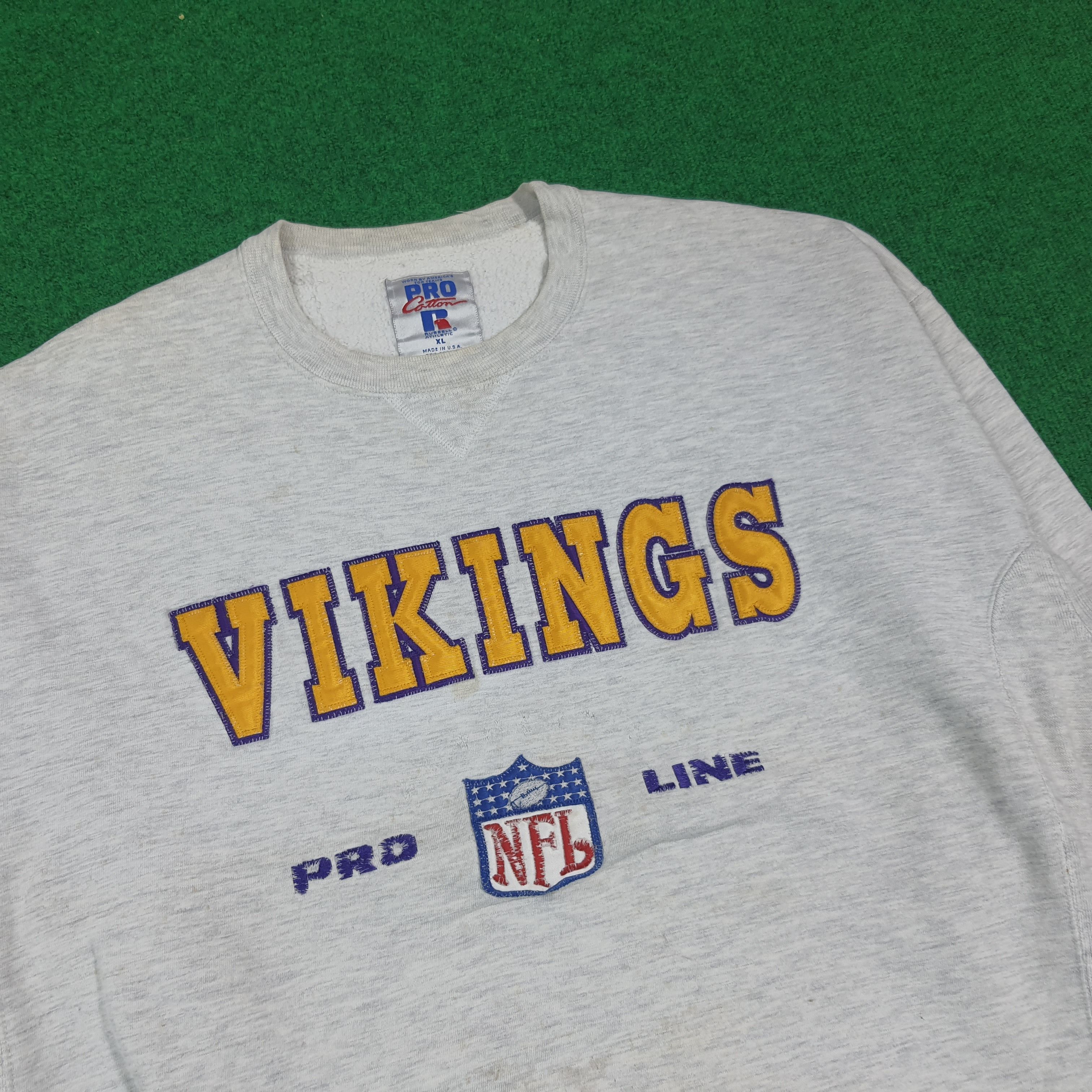 Russell Athletic Vintage 90s NFL Russell Minnesota Vikings Sweatshirt C286N2 Size US XL / EU 56 / 4 - 2 Thumbnail