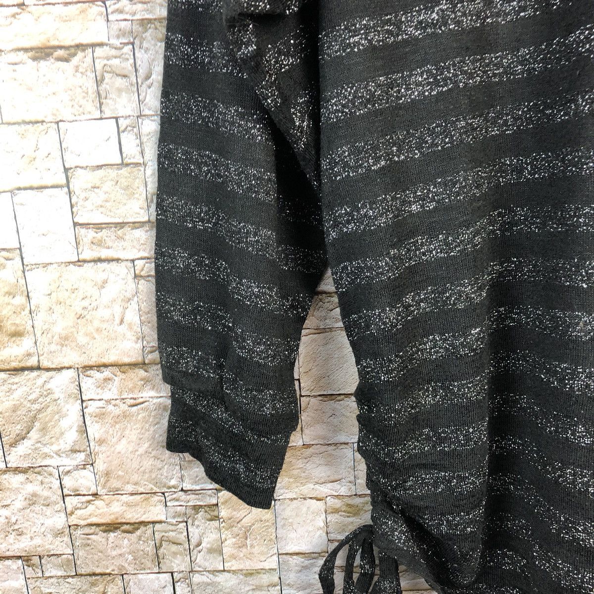 Homespun Knitwear × Japanese Brand × Solid and Striped JILI Black Stripe Knitwear #A865 Size L / US 10 / IT 46 - 7 Thumbnail