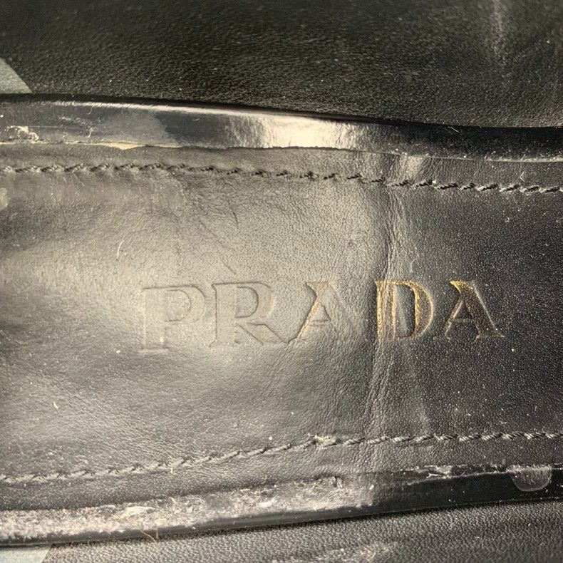 Prada Prada Size 36.5 Black Baroque carved lace-up thick-soled sh Size US 5 / EU 37 - 7 Thumbnail