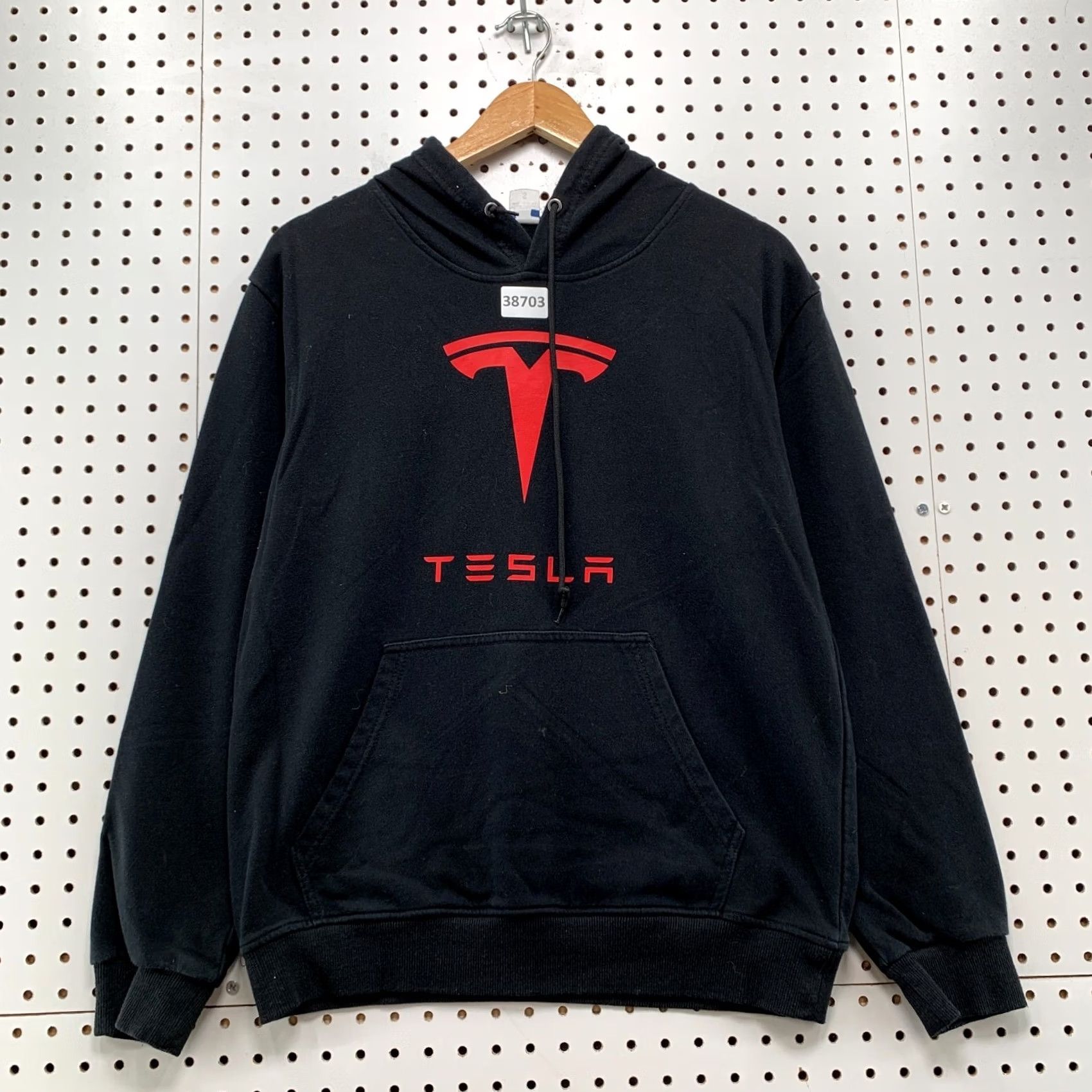 Vintage Tesla Hoodie Mens Small Black Pullover Sweatshirt Graphic Print 20x24 Size US S / EU 44-46 / 1 - 2 Thumbnail