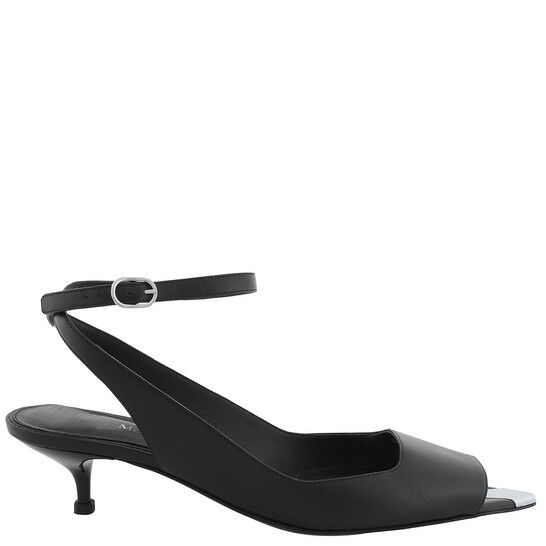 Alexander McQueen o1w1db10925 Punk Ankle Strap Sandal in Black Size US 7 / IT 37 - 1 Thumbnail