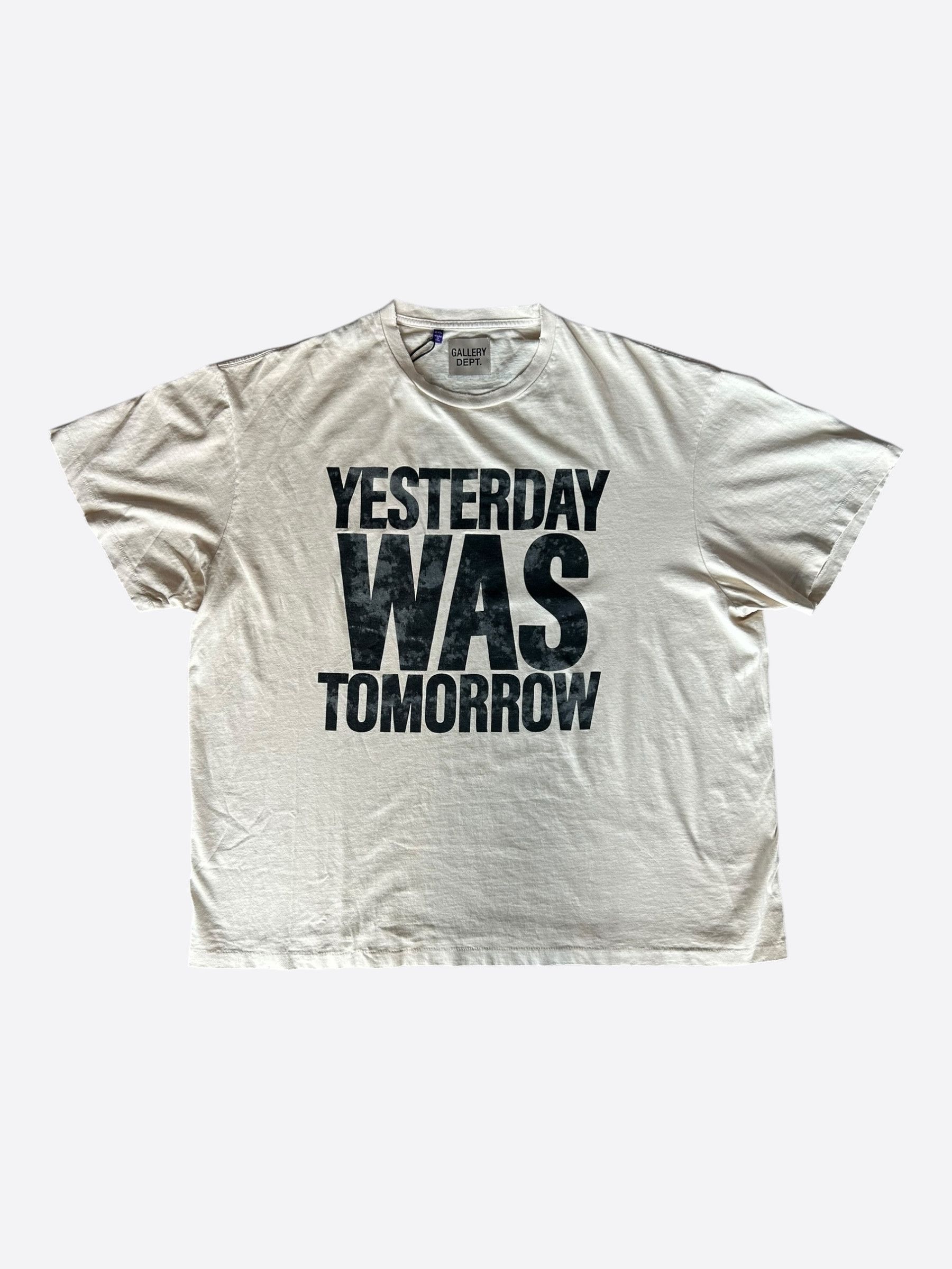Gallery Dept. Antique White & Black Yesterday Was Tomorrow Logo T-Shirt Size US XS / EU 42 / 0 - 1 Thumbnail