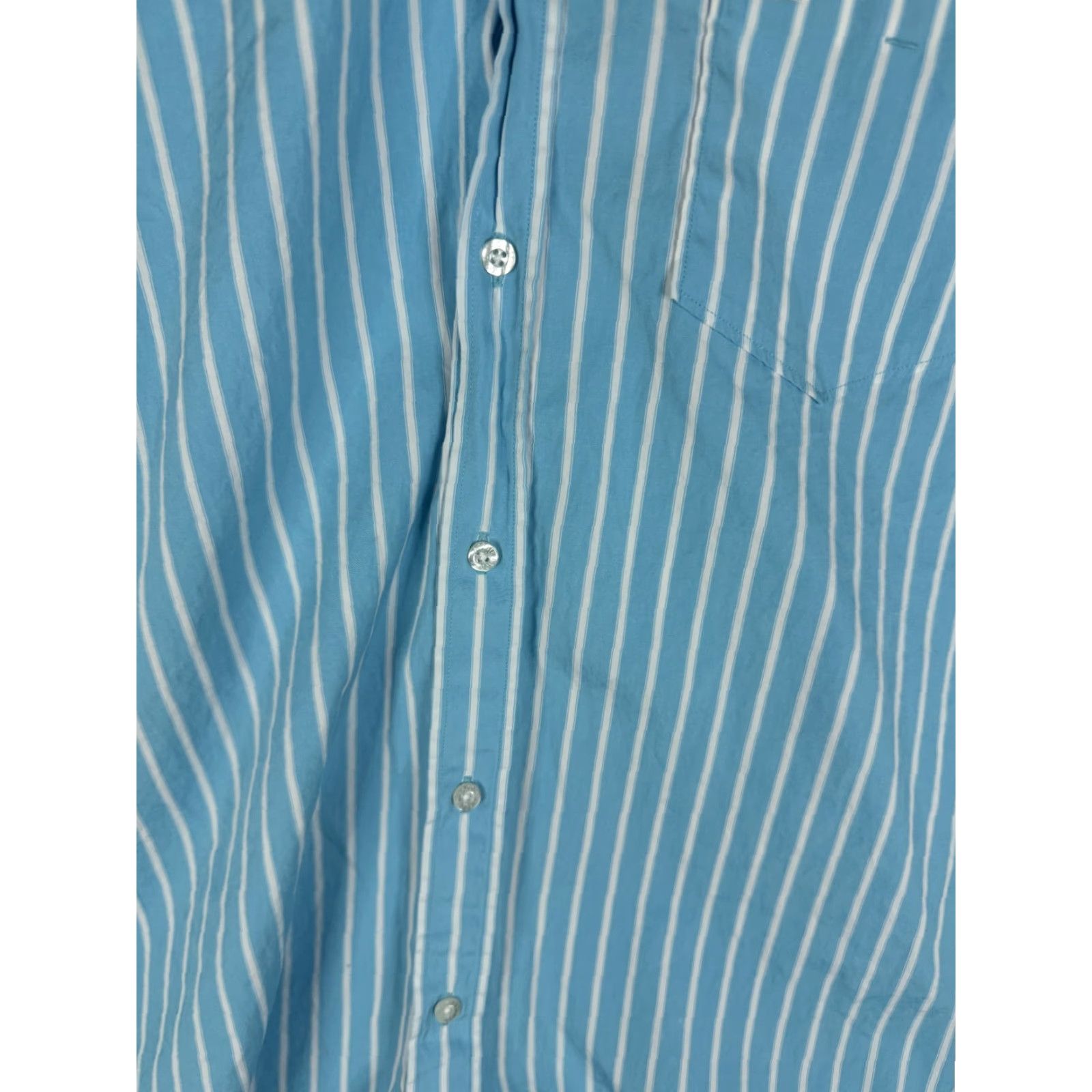 Lacoste Lacoste Shirt Mens Large Blue White Striped Button-Down Long Sleeve Logo Casual Size US XXL / EU 58 / 5 - 4 Thumbnail