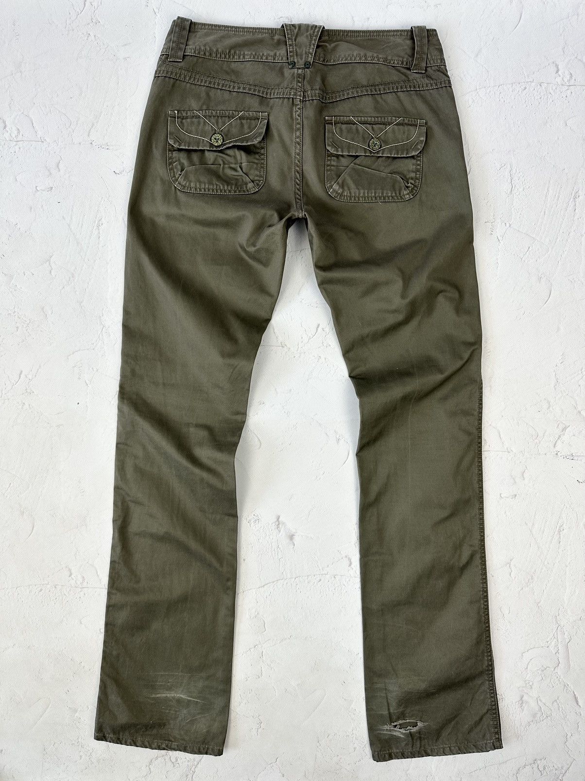 Diesel × Vintage Y2K Vintage Diesel Khaki Cotton Women’s Pants Size 28" / US 6 / IT 42 - 6 Thumbnail