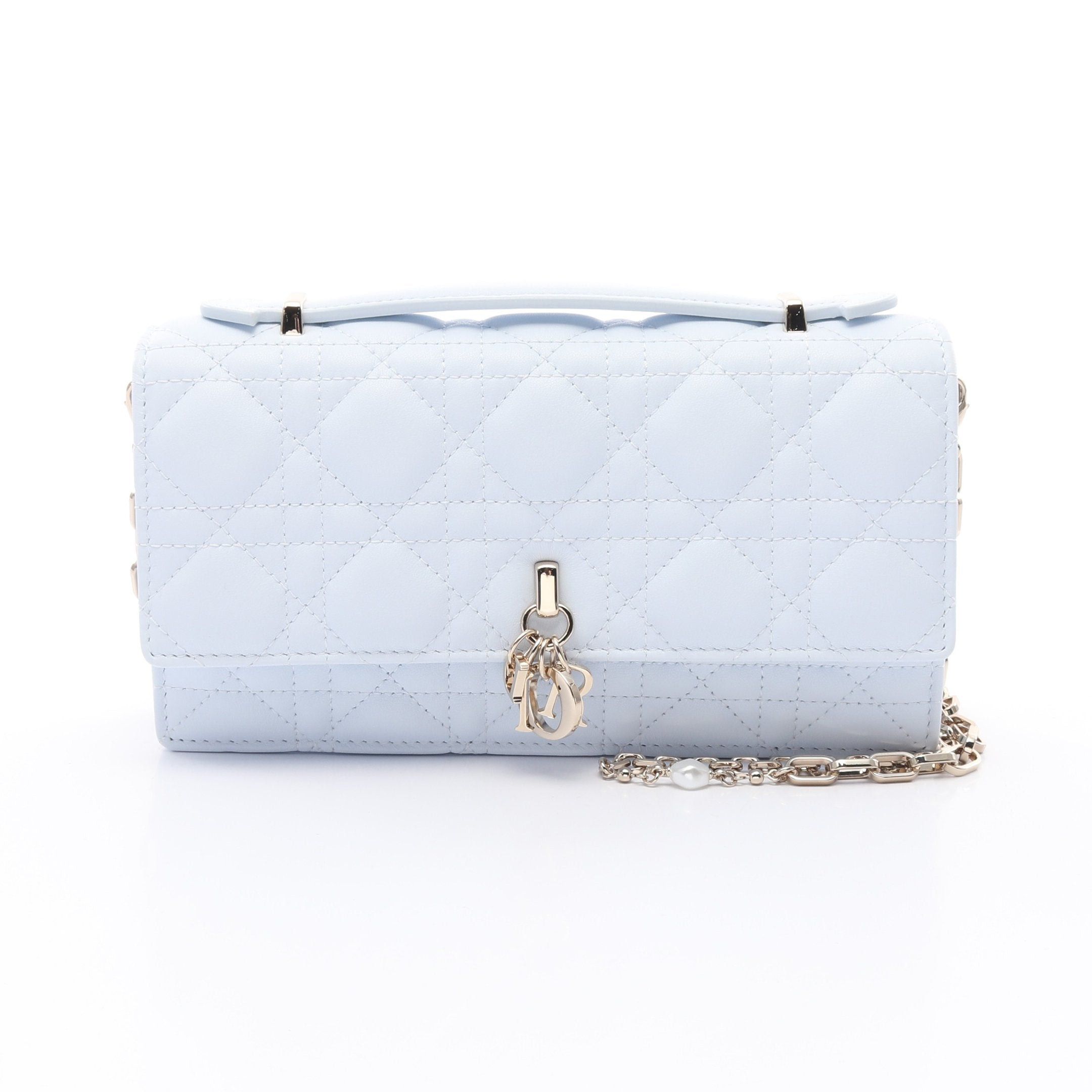 Dior My Dior Mini Bag Canage Handbag Lambskin Light Blue, Women's