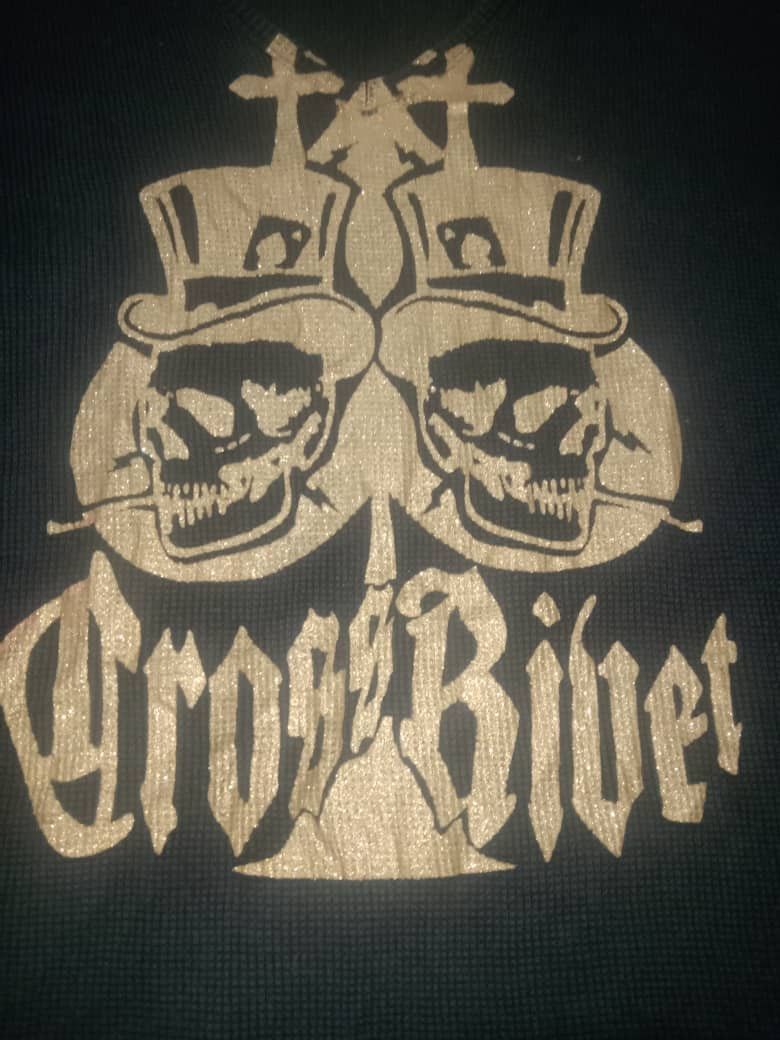 Hysteric Glamour skull Cross Rivet Tribal Cyber Thermal gold Size US L / EU 52-54 / 3 - 8 Thumbnail