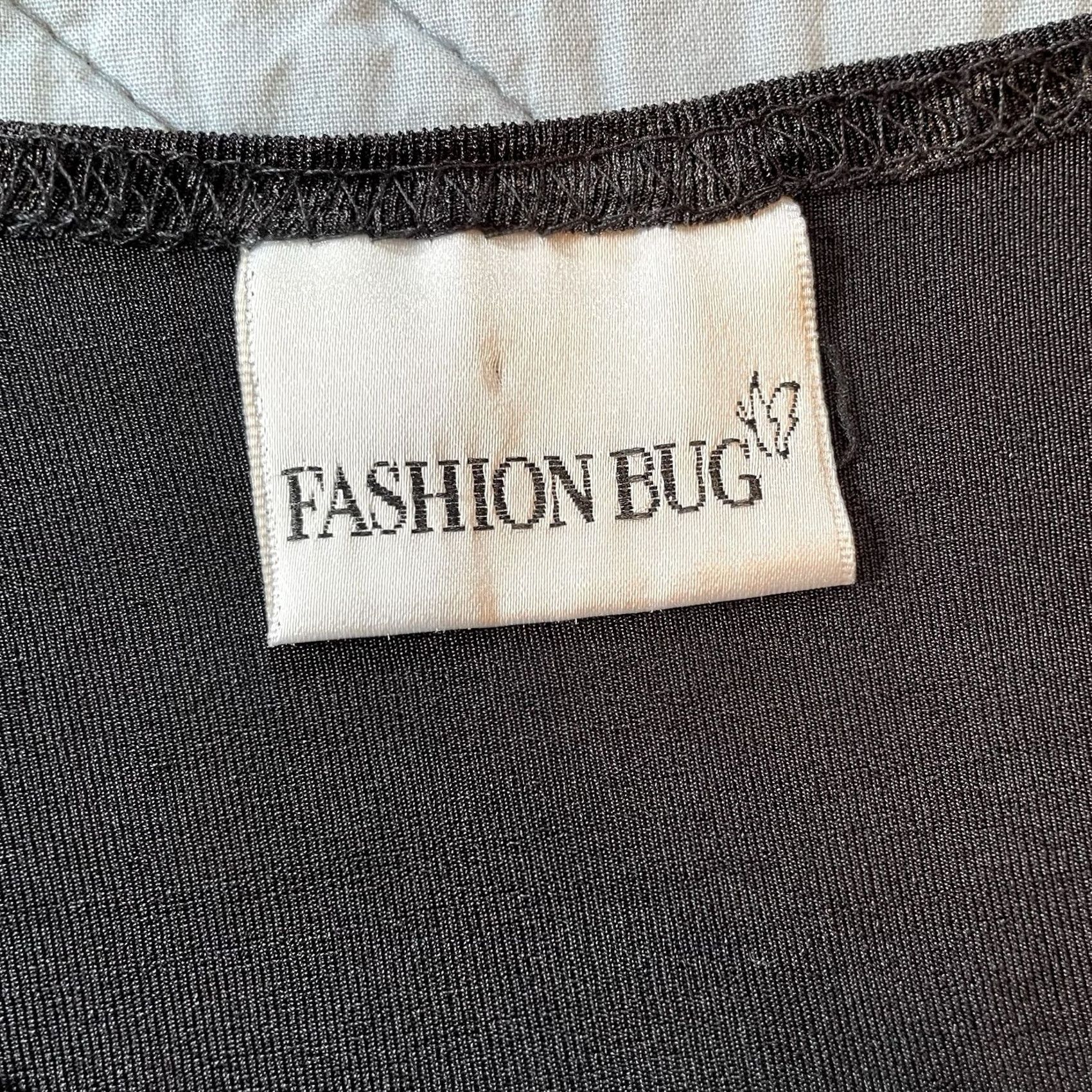 Vintage VINTAGE Fashion Bug Blouse Shirt Women XL Gray Black Floral Short Sleeve Round Neck Pullover Knit Polyester Size XL / US 12-14 / IT 48-50 - 4 Thumbnail