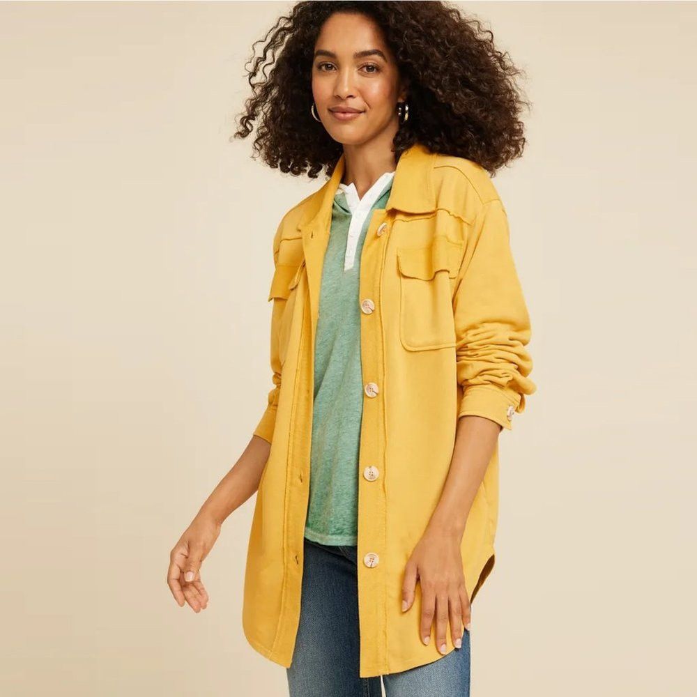 Other New Maurices Golden Aura Cotton Collegiate Shacket Shirt Si Size XXL / US 16-18 / IT 52-54 - 1 Thumbnail