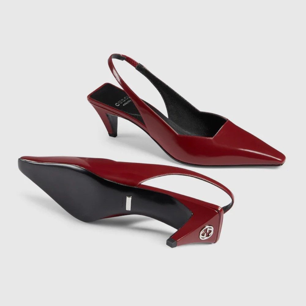 Gucci o1s1wg110125 Slingback Pumps in Dark Red Size US 11.5 / IT 41.5 - 4 Thumbnail