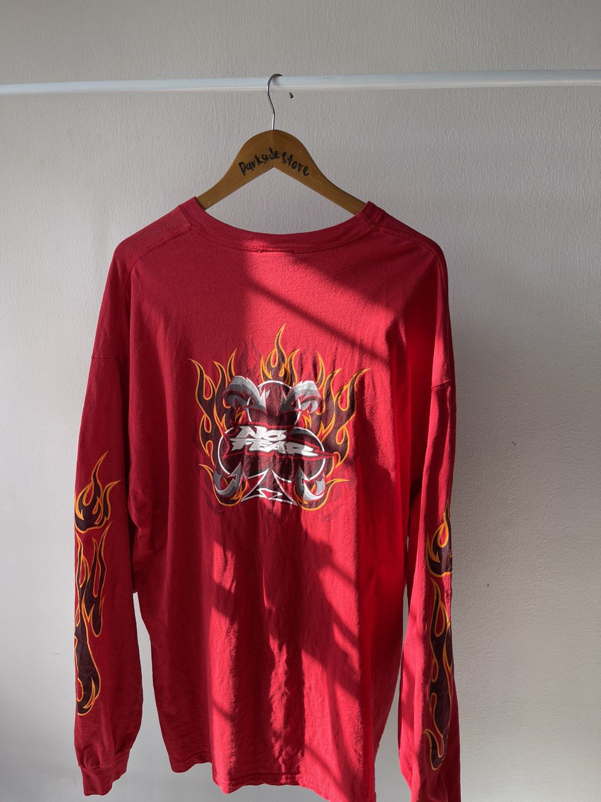 Hook-Ups × No Fear × Vintage 90s No Fear Flame Long Sleeve Size US XL / EU 56 / 4 - 2 Thumbnail