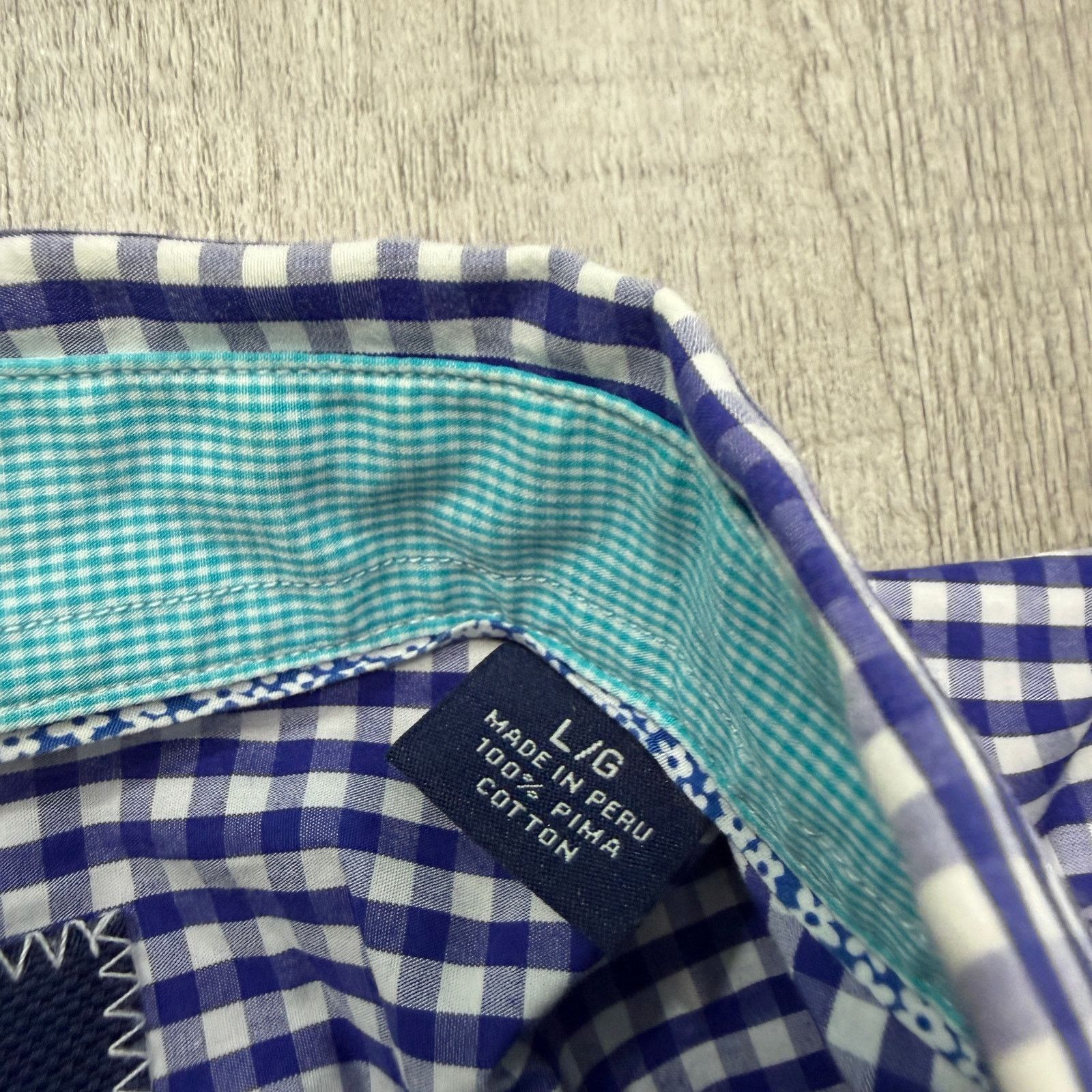 Tommy Bahama Tommy Bahama Button Shirt Men's Large Purple White Gingham Size US L / EU 52-54 / 3 - 5 Thumbnail