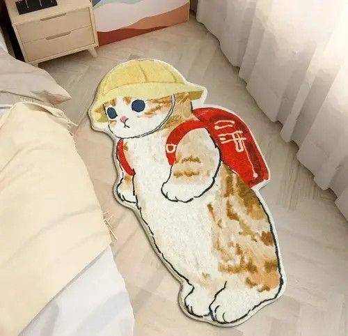 Designer Kawamura x Hino Cartoon Rug Cat Carpet Fluffy Bedroom Size ONE SIZE - 5 Thumbnail